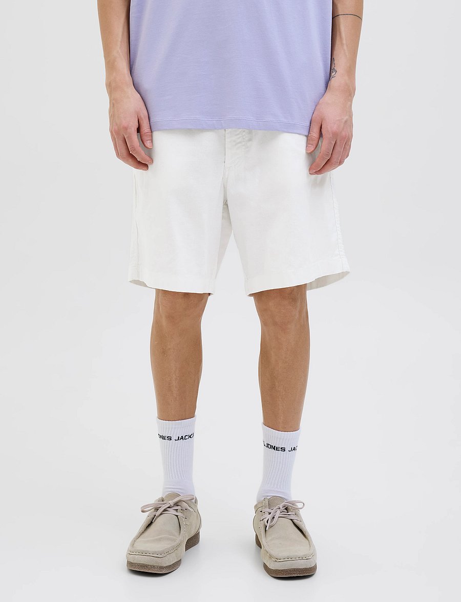 Jack & Jones - JPSTJAIDEN CAMPAIGN HYBRIDBONDISHORT SRT - linen shorts - white - 0
