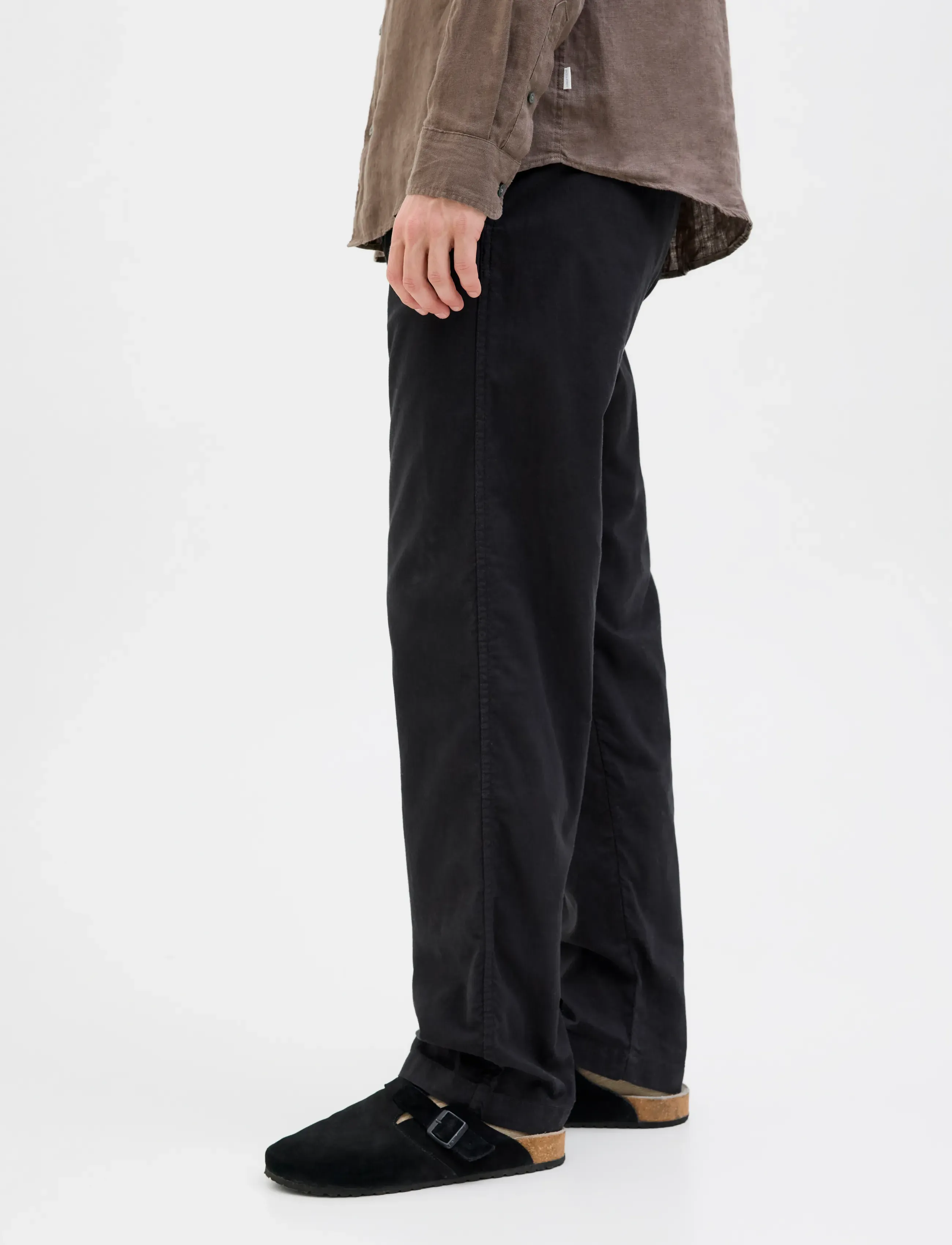 Jack & Jones - JPSTKANE HYBRID BONDI LINEN JOGGER SN - leinenhosen - black - 5