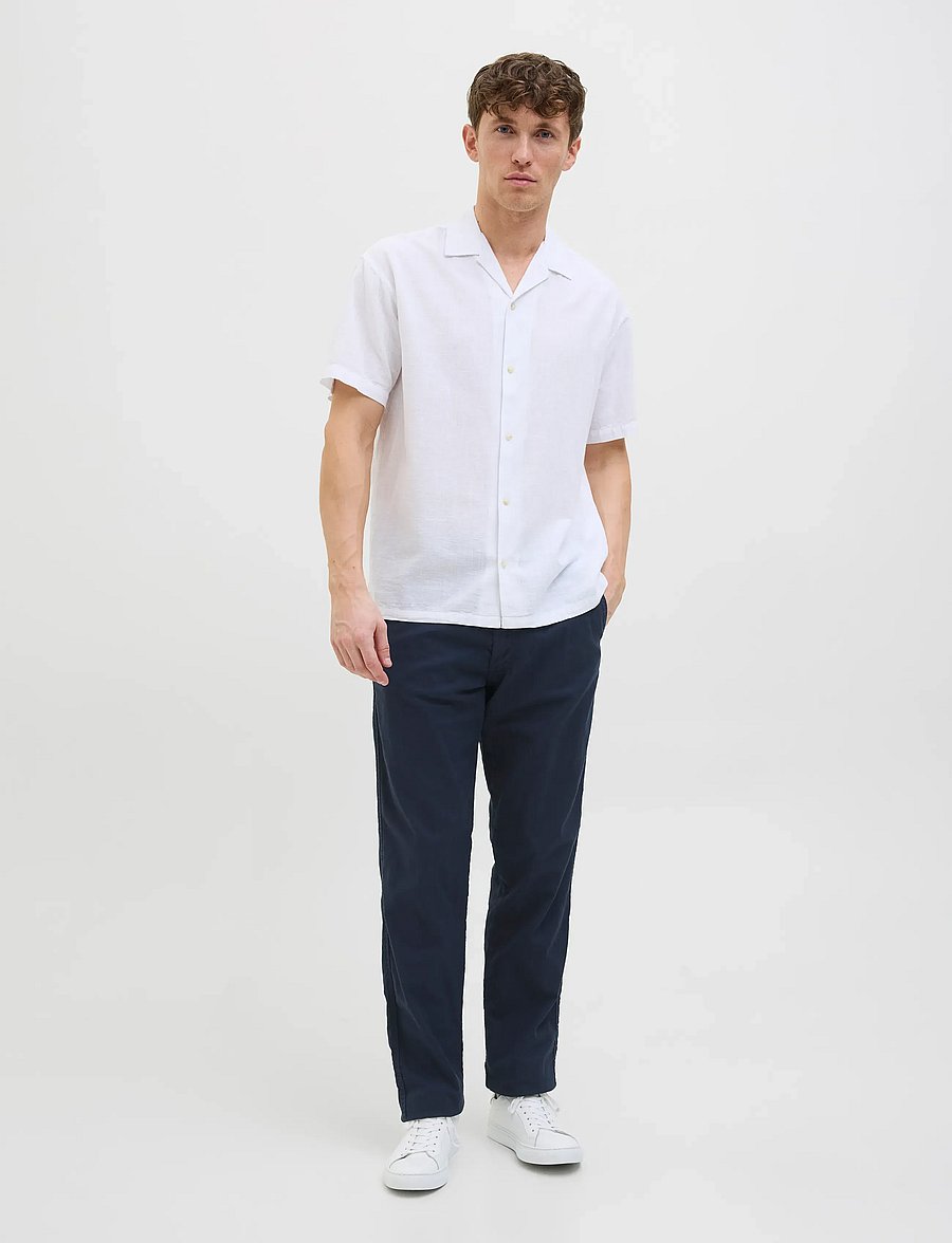 Jack & Jones - JPSTKANE HYBRID BONDI LINEN JOGGER SN - leinenhosen - dark navy - 4