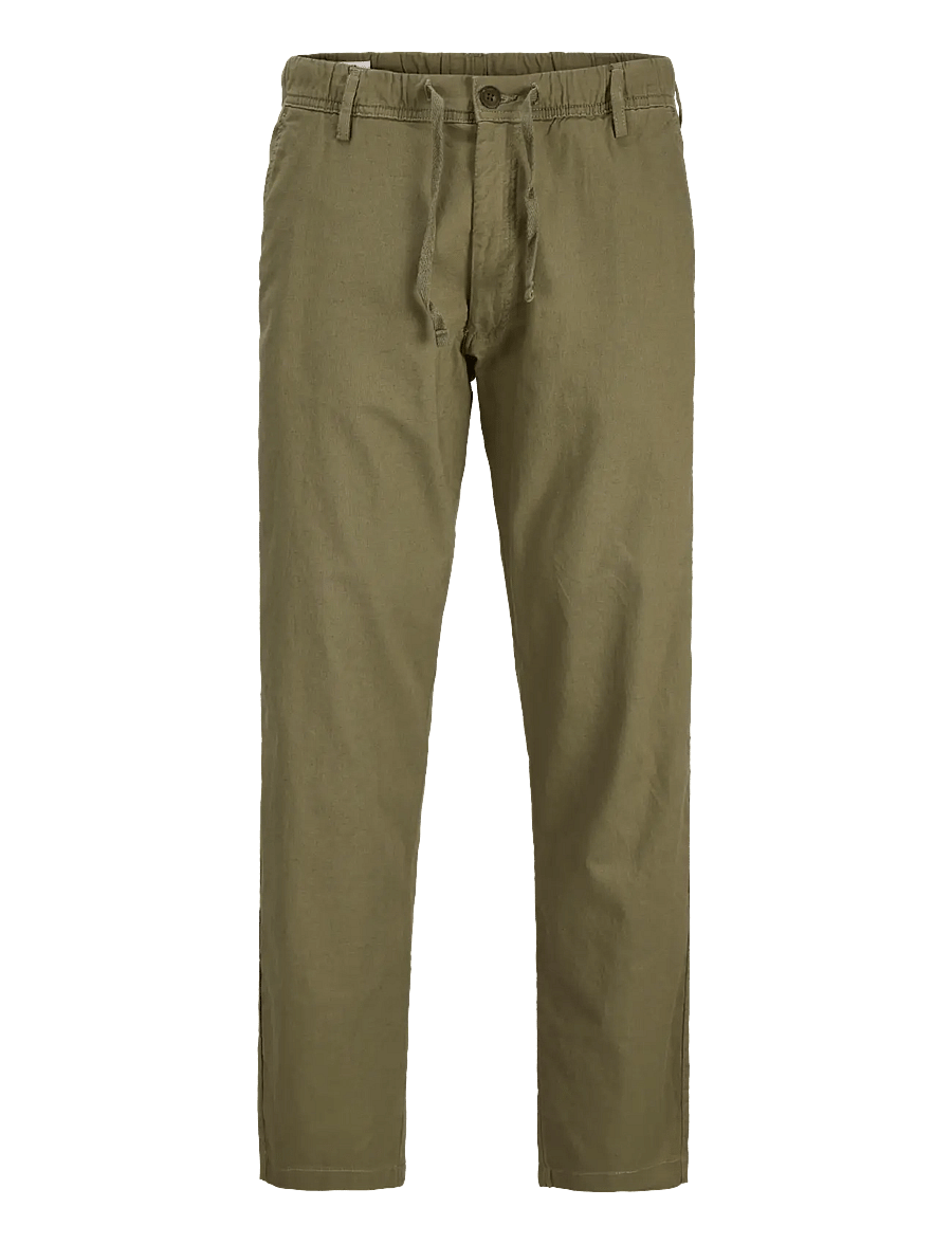 Jack & Jones - JPSTKANE HYBRID BONDI LINEN JOGGER SN - leinenhosen - deep lichen green - 1