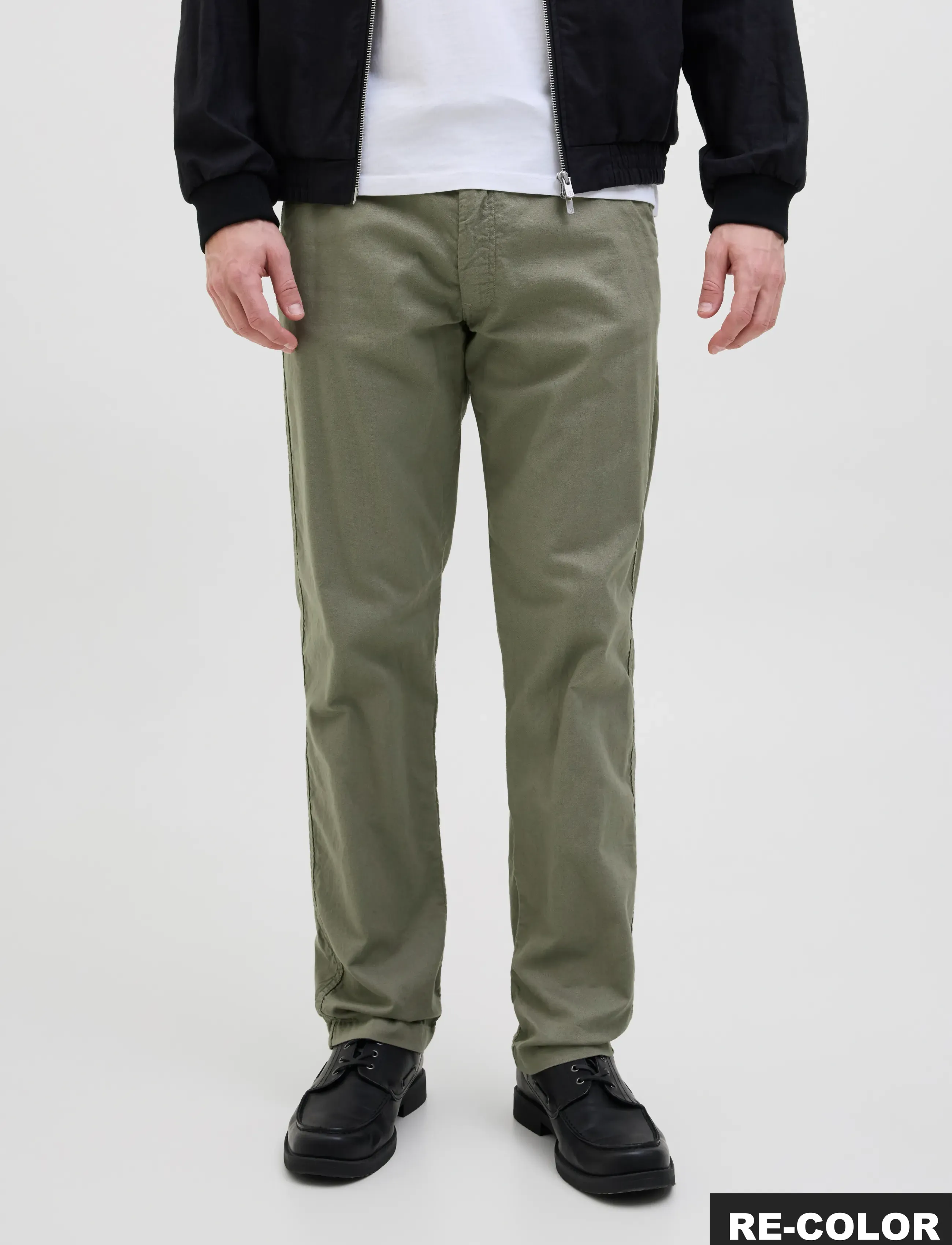 Jack & Jones JPSTKANE HYBRID BONDI LINEN JOGGER SN - Chinos - DEEP LICHEN GREEN / khaki/green