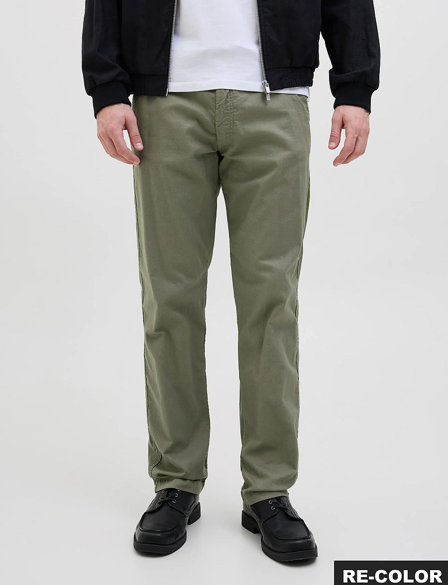 Jack & Jones - JPSTKANE HYBRID BONDI LINEN JOGGER SN - leinenhosen - deep lichen green - 0