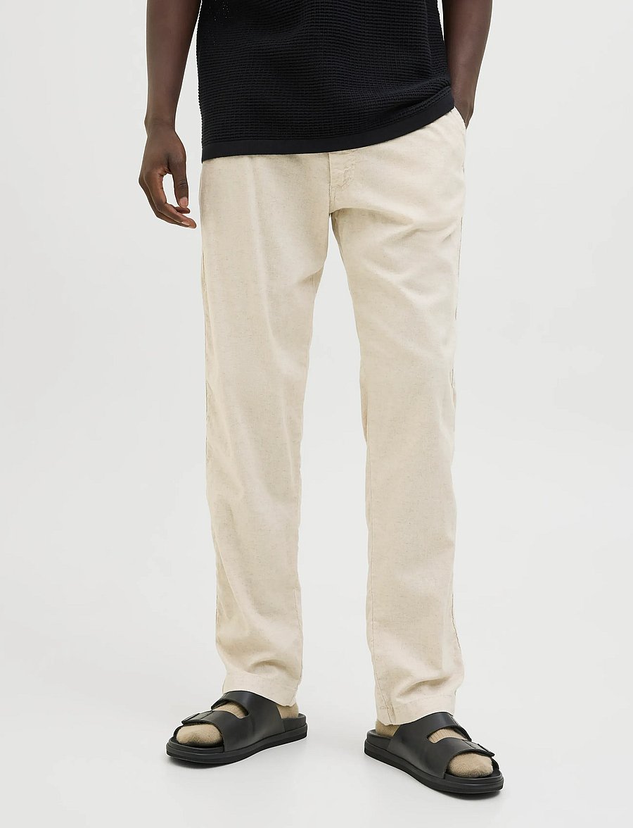 Jack & Jones - JPSTKANE HYBRID BONDI LINEN JOGGER SN - leinenhosen - moonbeam - 0