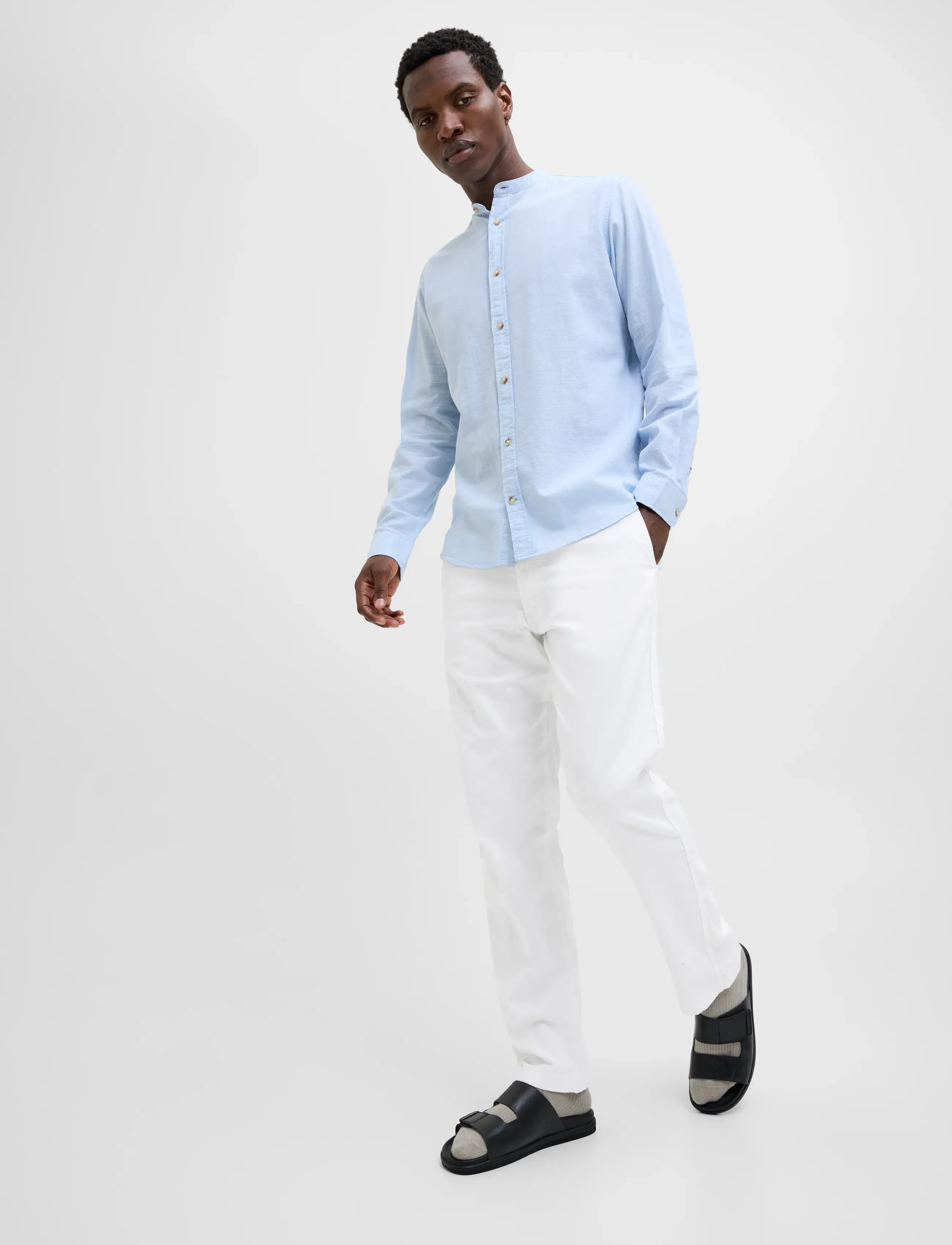 Jack & Jones - JPSTKANE HYBRID BONDI LINEN JOGGER SN - leinenhosen - white - 5