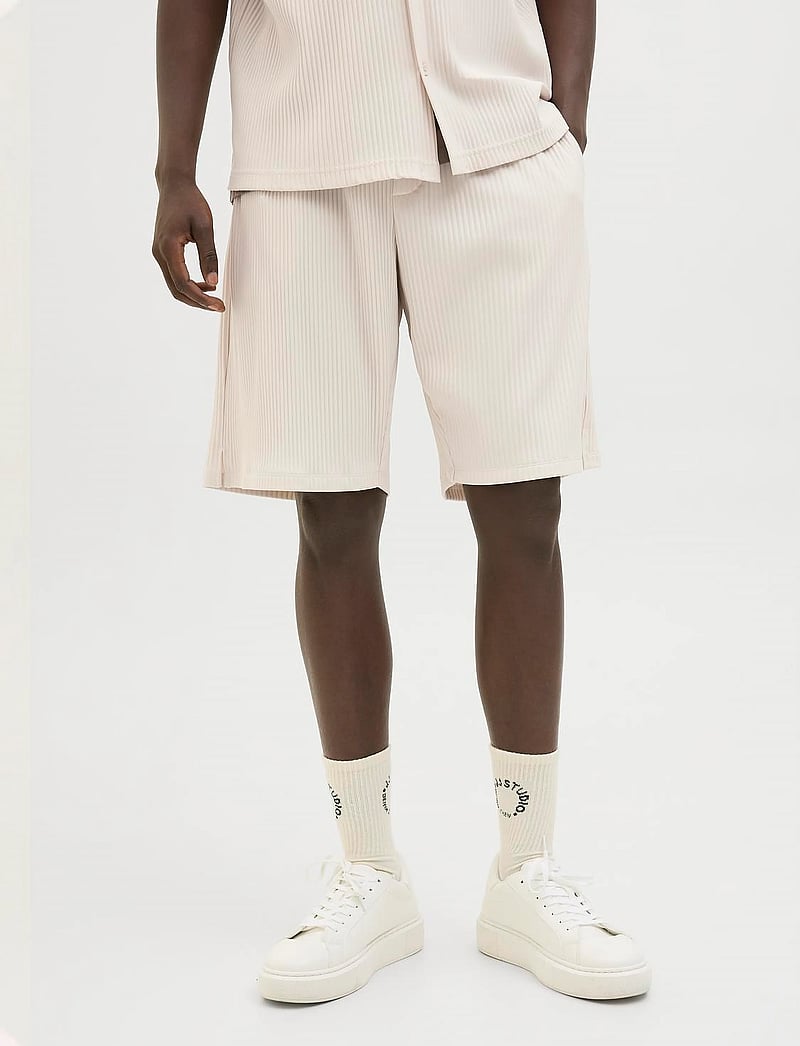 Jack & Jones - JPSTKARL INTERLUDE PLISSE SHORTS MID - sweatshorts - moonbeam - 0