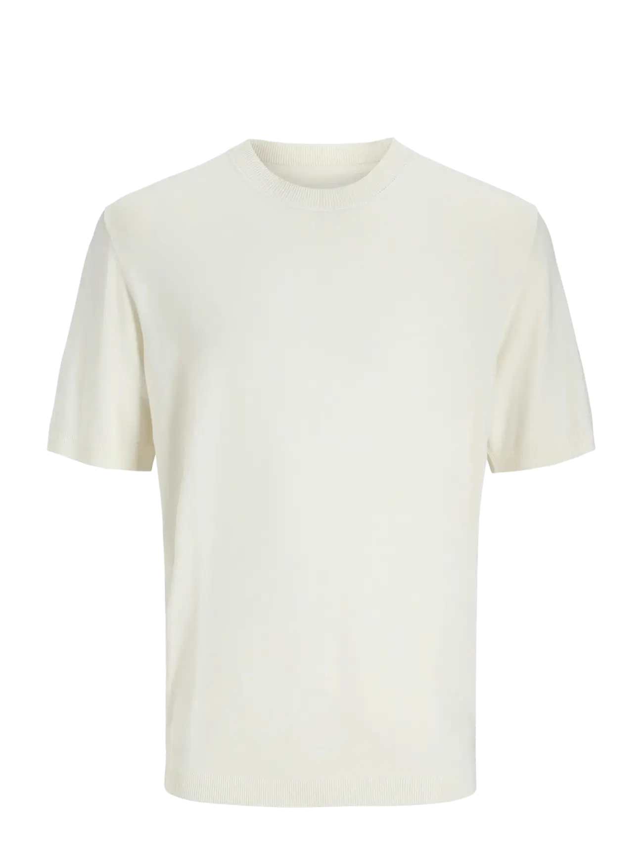 Jack & Jones JPRCCWILLIAM KNIT CREW NECK SS SN - Tøj - CLOUD DANCER / cream
