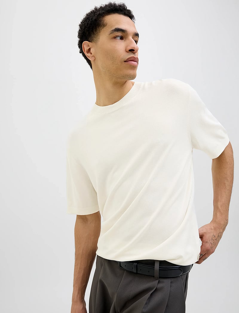 Jack & Jones - JPRCCWILLIAM KNIT CREW NECK SS SN - rund hals - cloud dancer - 3