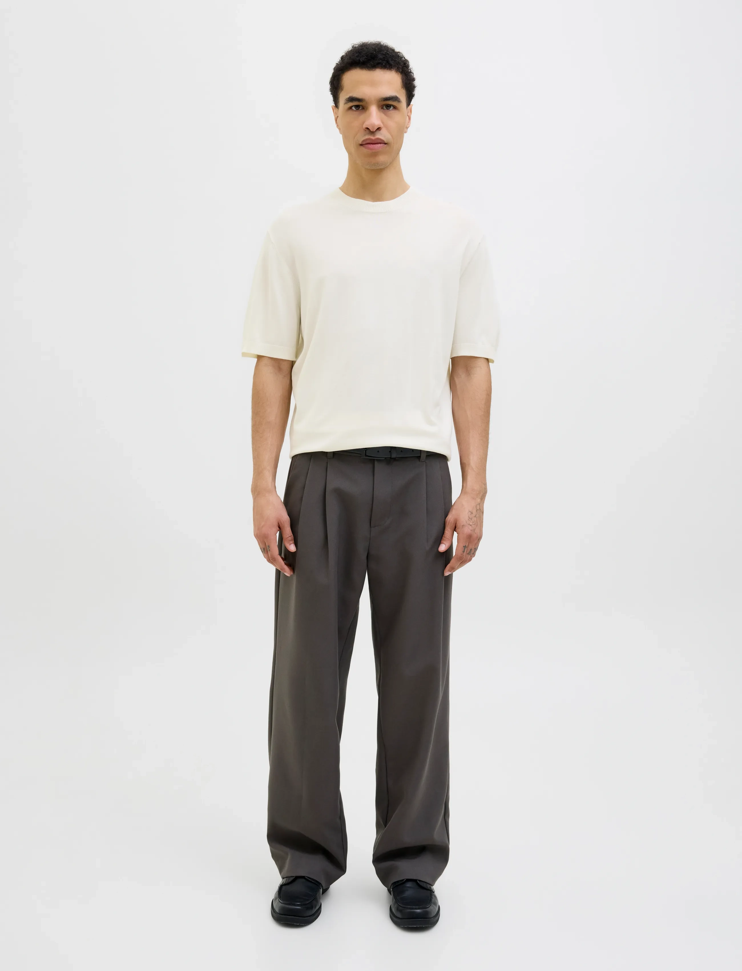 Jack & Jones - JPRCCWILLIAM KNIT CREW NECK SS SN - round necks - cloud dancer - 4