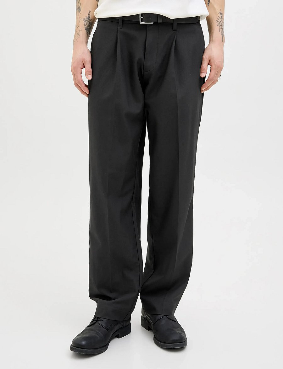 Jack & Jones - JPRCCKARL JJCAMERON PLEATED CHINO NOOS - chinos - black - 0