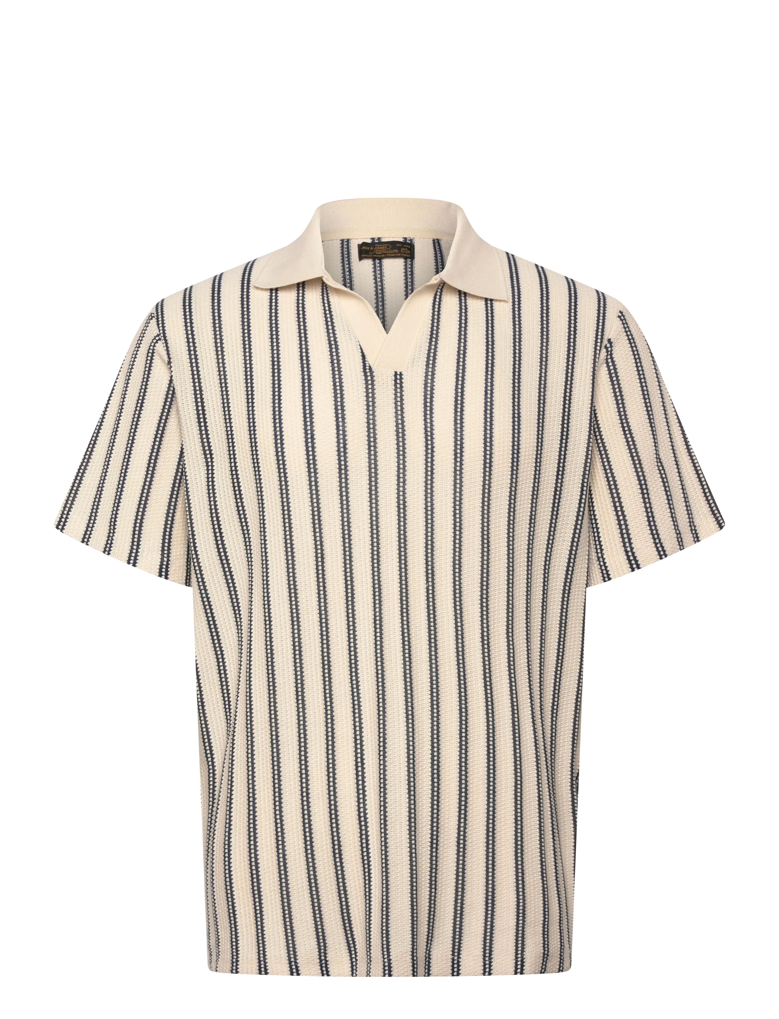 JACK & JONES Jprbluharry Ss Split Neck Polo Sn Cream - S - Herren