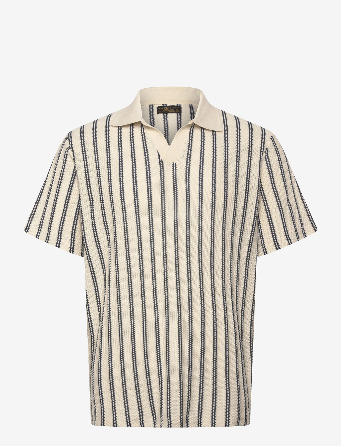 Jack & Jones - JPRBLUHARRY SS SPLIT NECK POLO SN - short-sleeved polos - cloud dancer - 0