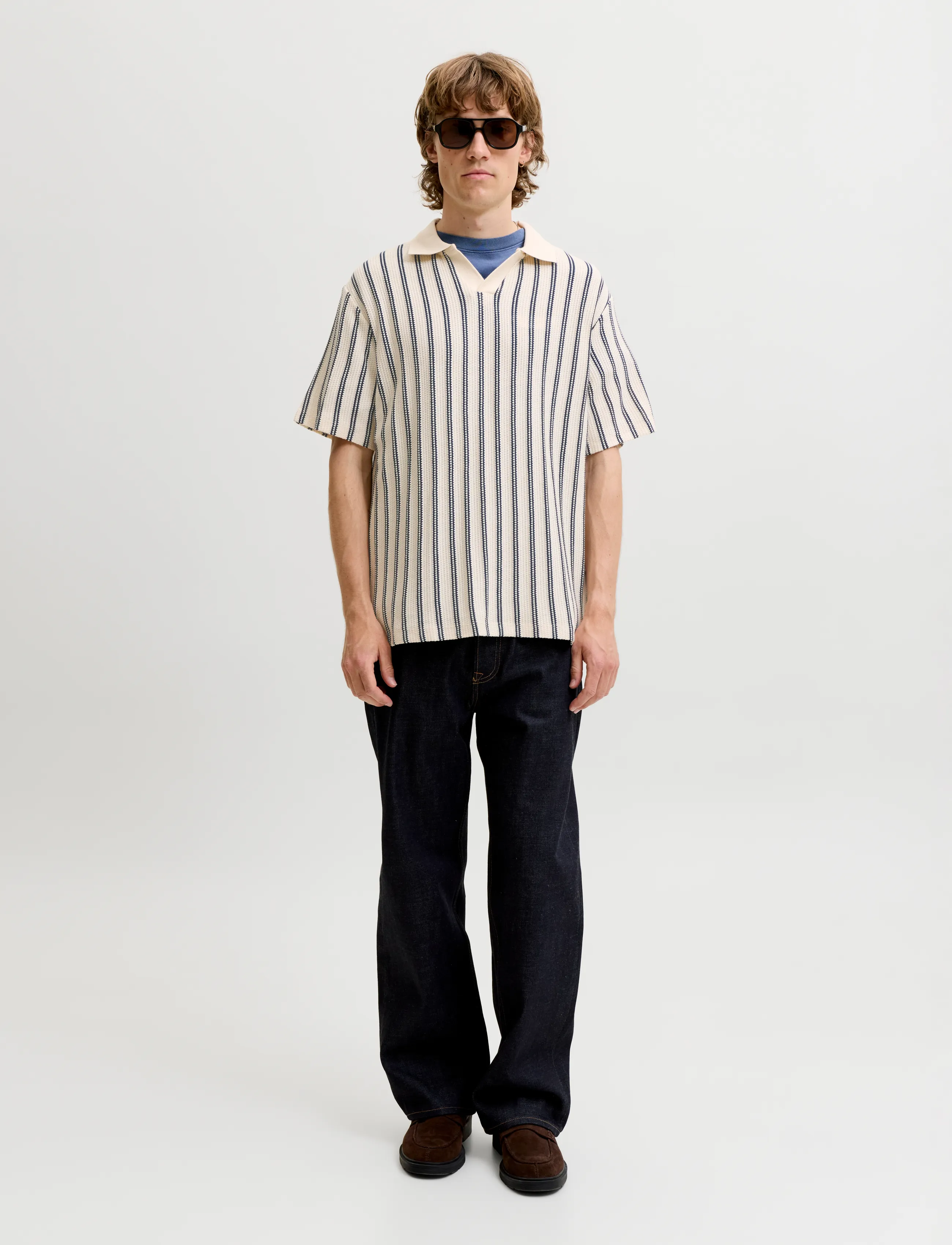 Jprbluharry Ss Split Neck Polo Sn 3