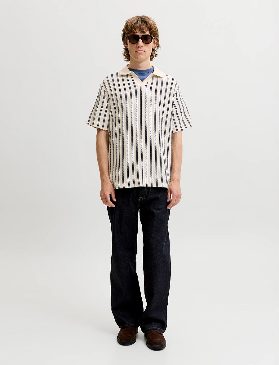 Jack & Jones - JPRBLUHARRY SS SPLIT NECK POLO SN - kurzärmelig - cloud dancer - 4