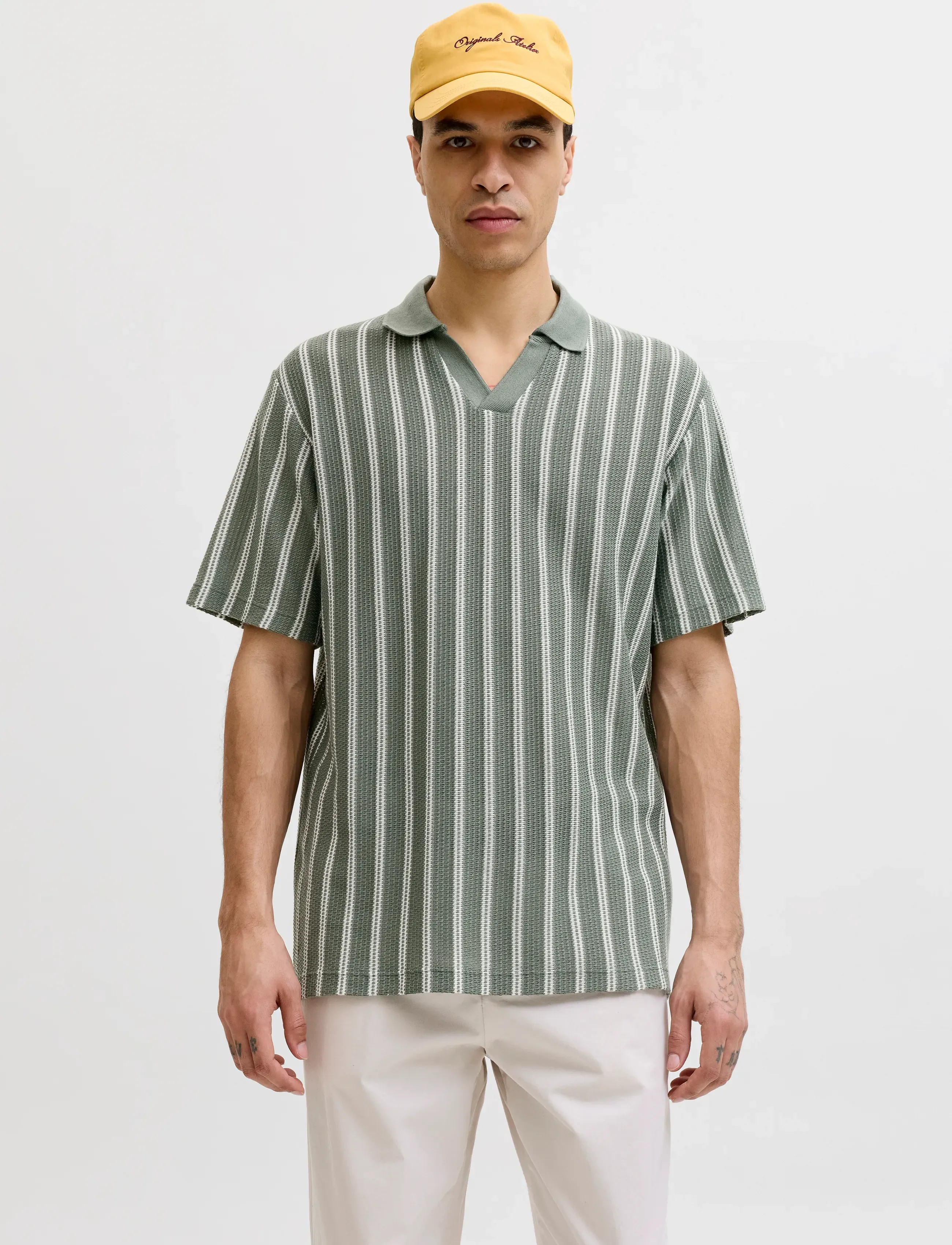 Jack & Jones JPRBLUHARRY SS SPLIT NECK POLO SN - Riided - LAUREL WREATH / multi