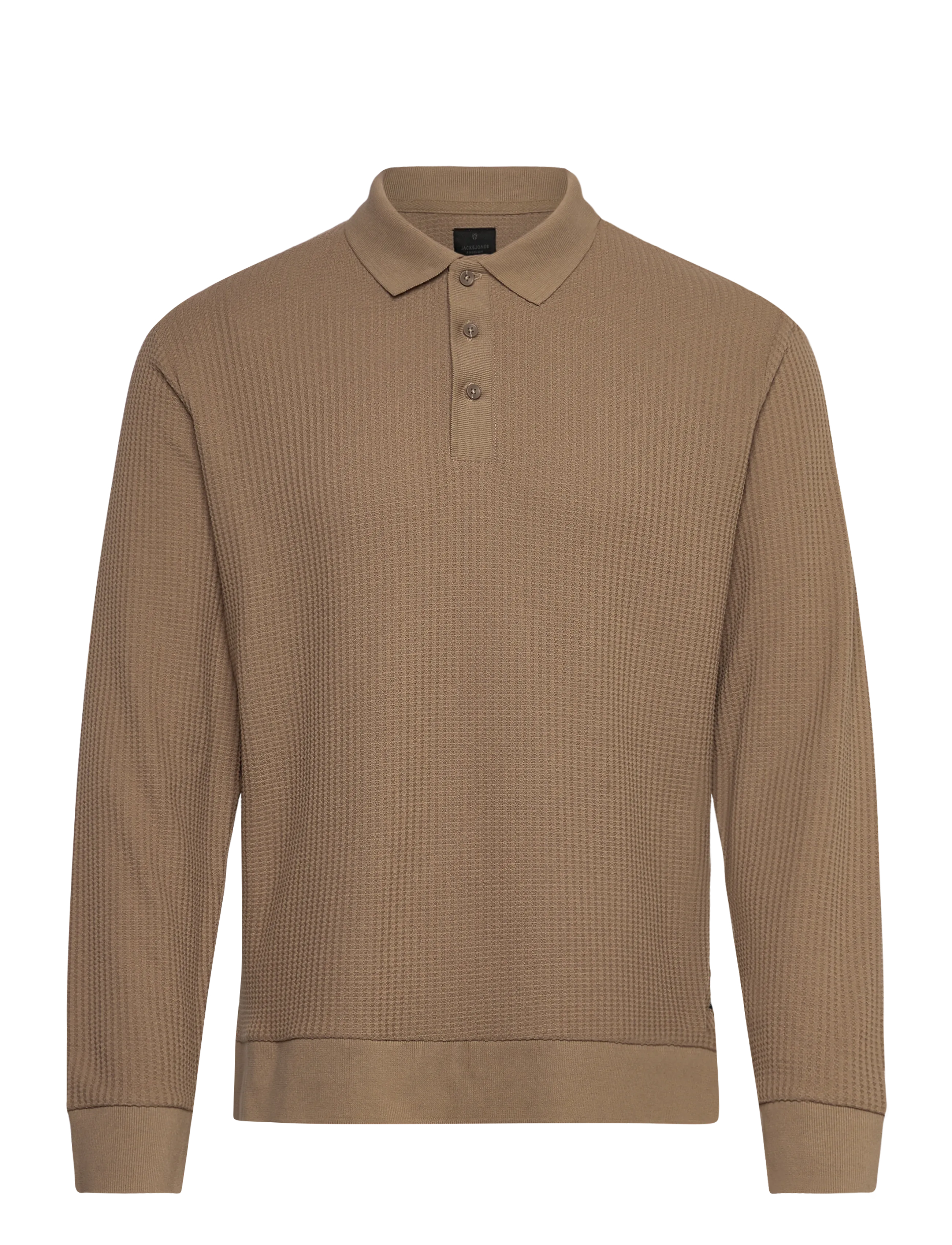 Jack & Jones Jprblaowen Ls Polo Styd Aw24, Mænd, Langærmet Poloshirt, Beige, Str: M
