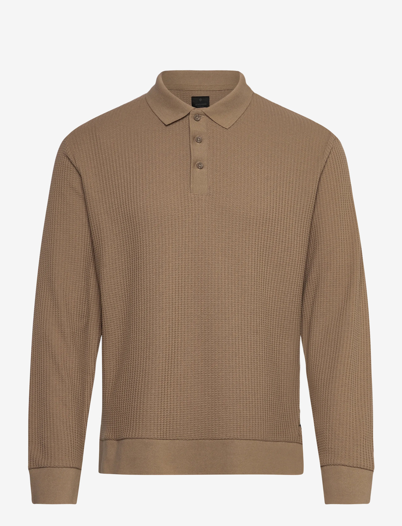 Jack & Jones - JPRBLAOWEN LS POLO STYD AW24 - pikkade varrukatega kootud polosärgid - greige - 0