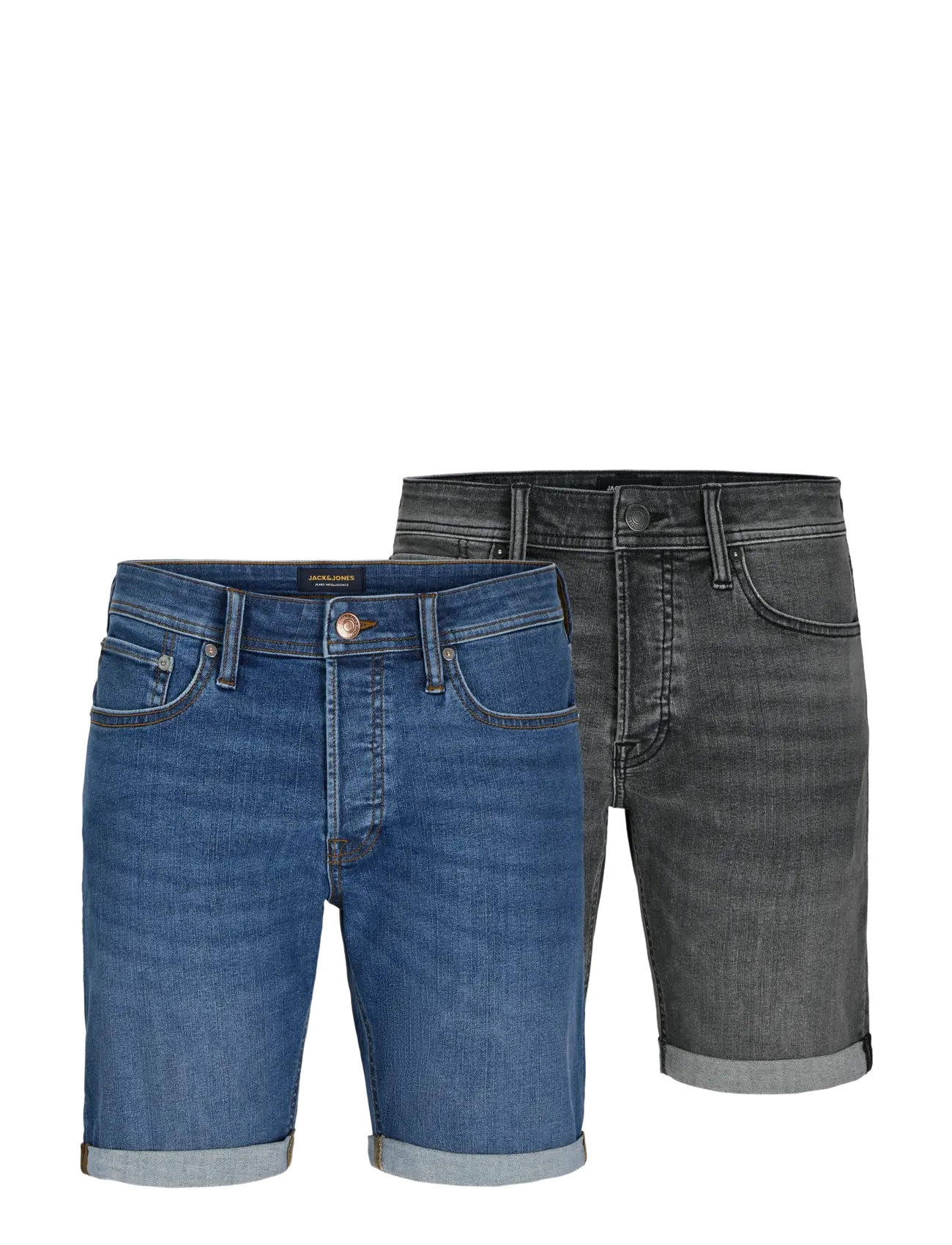 Jack & Jones JJIRICK JJORG SHORTS SQ 349/223 2PK MP - Shorts - GREY DENIM / multi