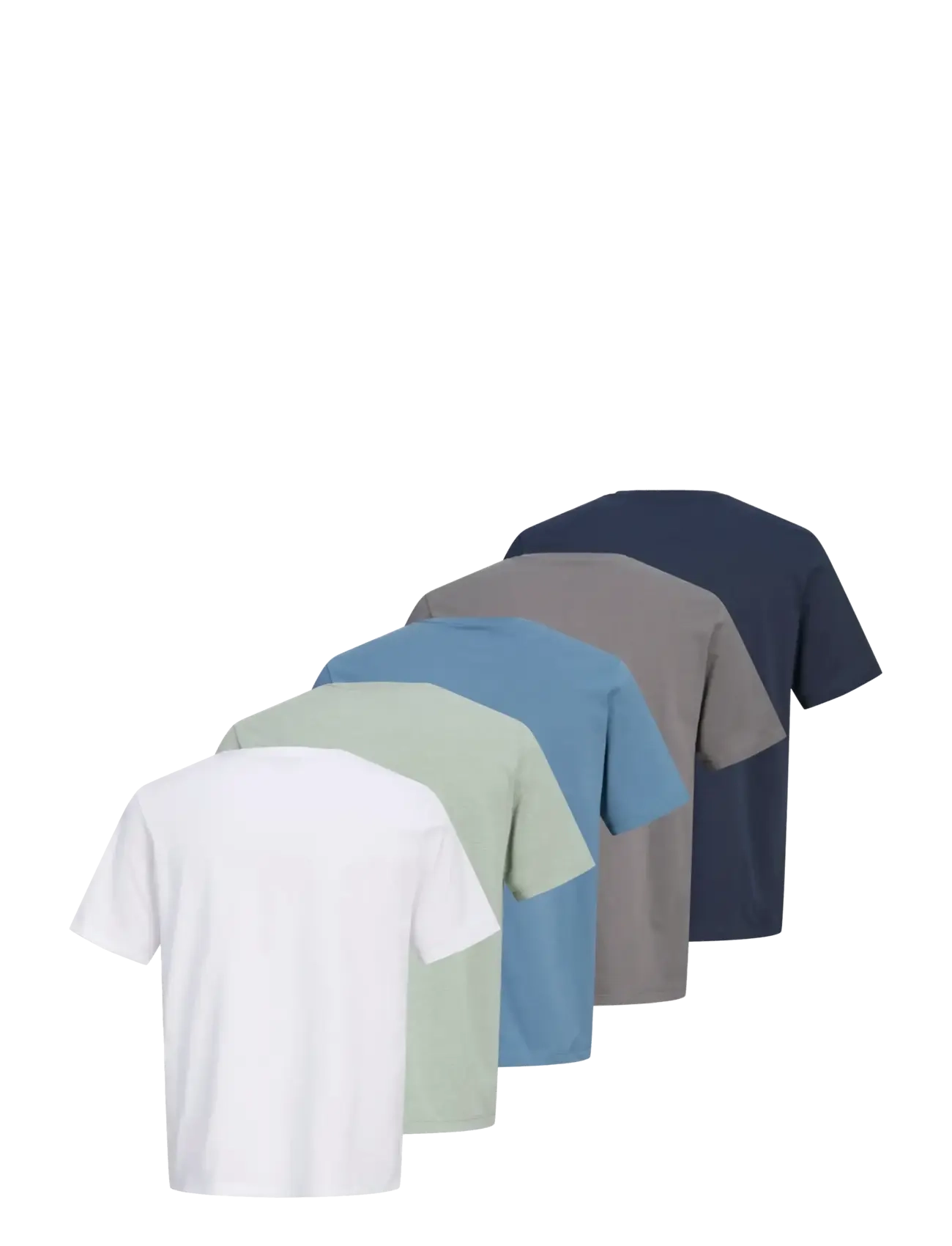 Jack & Jones - JJELOGO TEE SS O-NECK 2 COL SS25 5PK MP - short-sleeved t-shirts - oceanview - 2