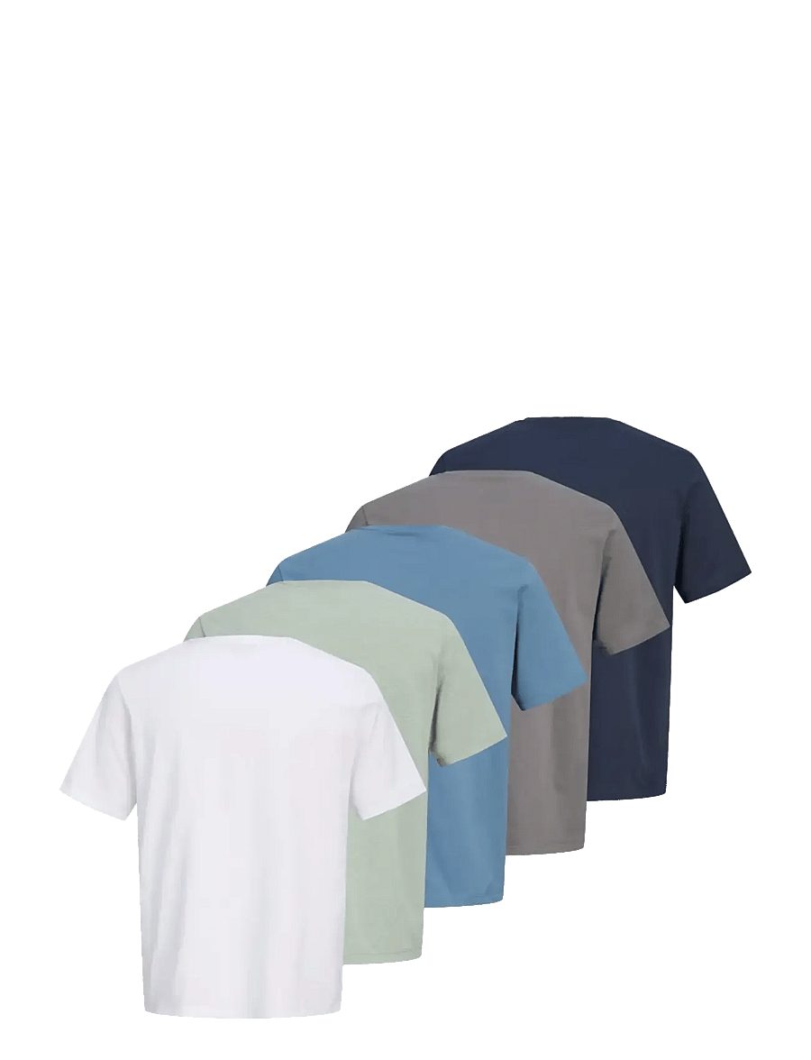 Jack & Jones - JJELOGO TEE SS O-NECK 2 COL SS25 5PK MP - kurzärmelige t-shirts - oceanview - 2