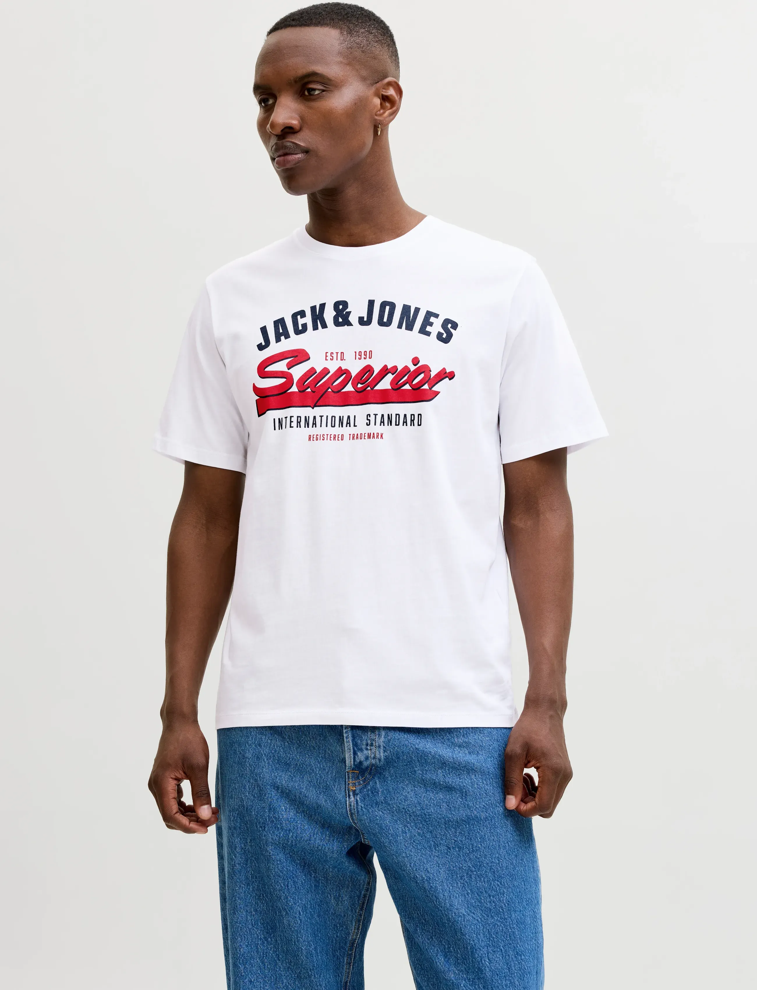 Jack & Jones JJELOGO TEE SS O-NECK 2 COL SS25 5PK MP - Winter deals - OCEANVIEW / white