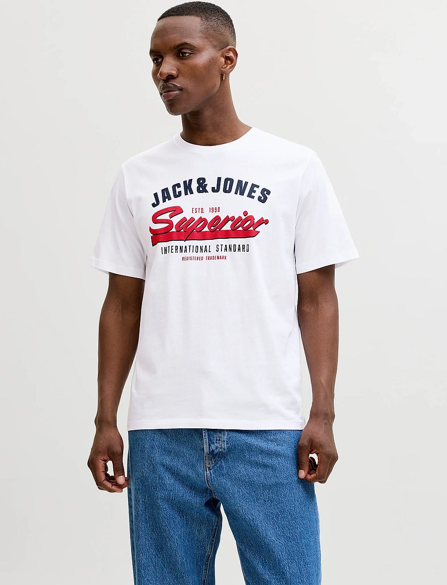 Jack & Jones - JJELOGO TEE SS O-NECK 2 COL SS25 5PK MP - kurzärmelige t-shirts - oceanview - 0