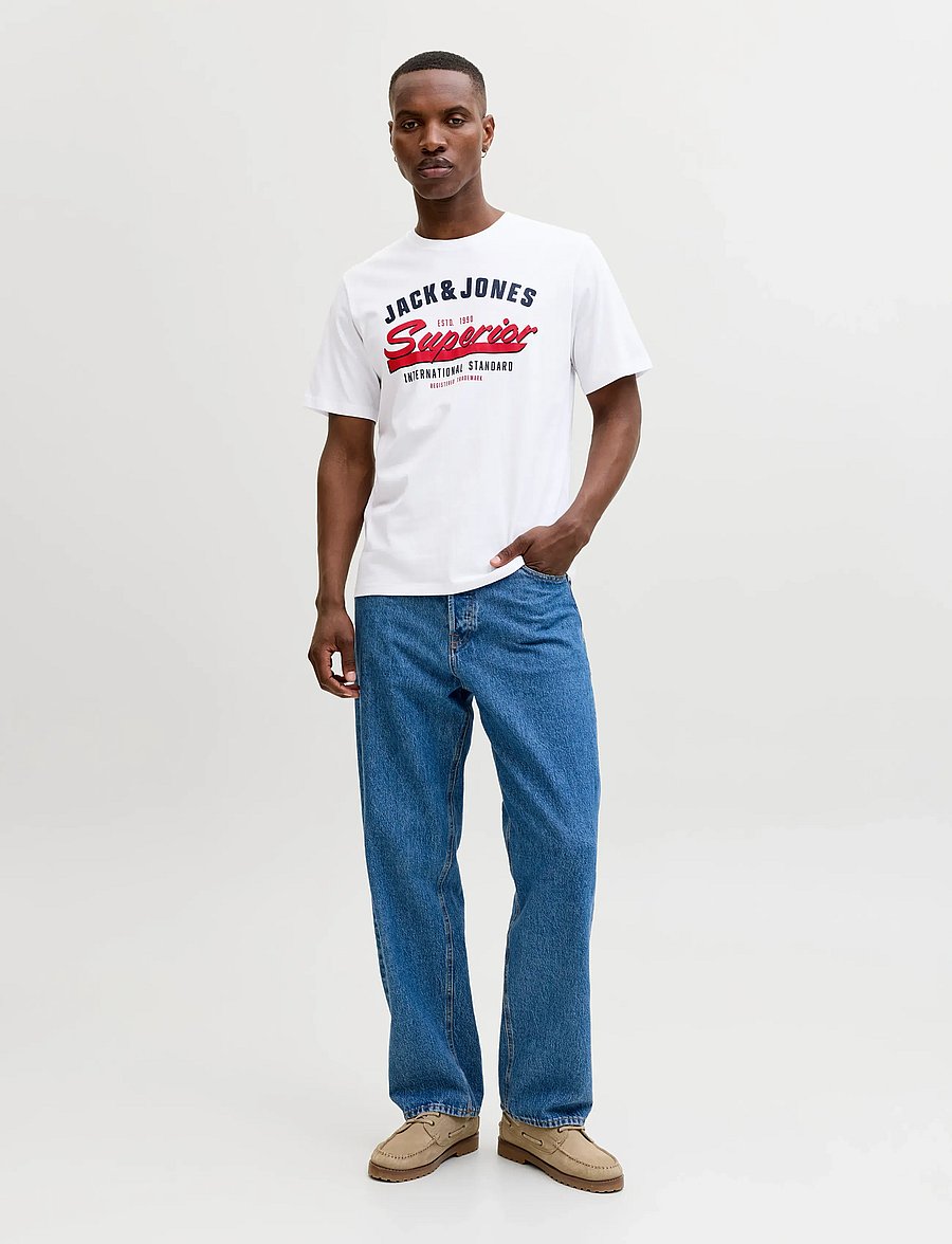 Jack & Jones - JJELOGO TEE SS O-NECK 2 COL SS25 5PK MP - kurzärmelige t-shirts - oceanview - 4