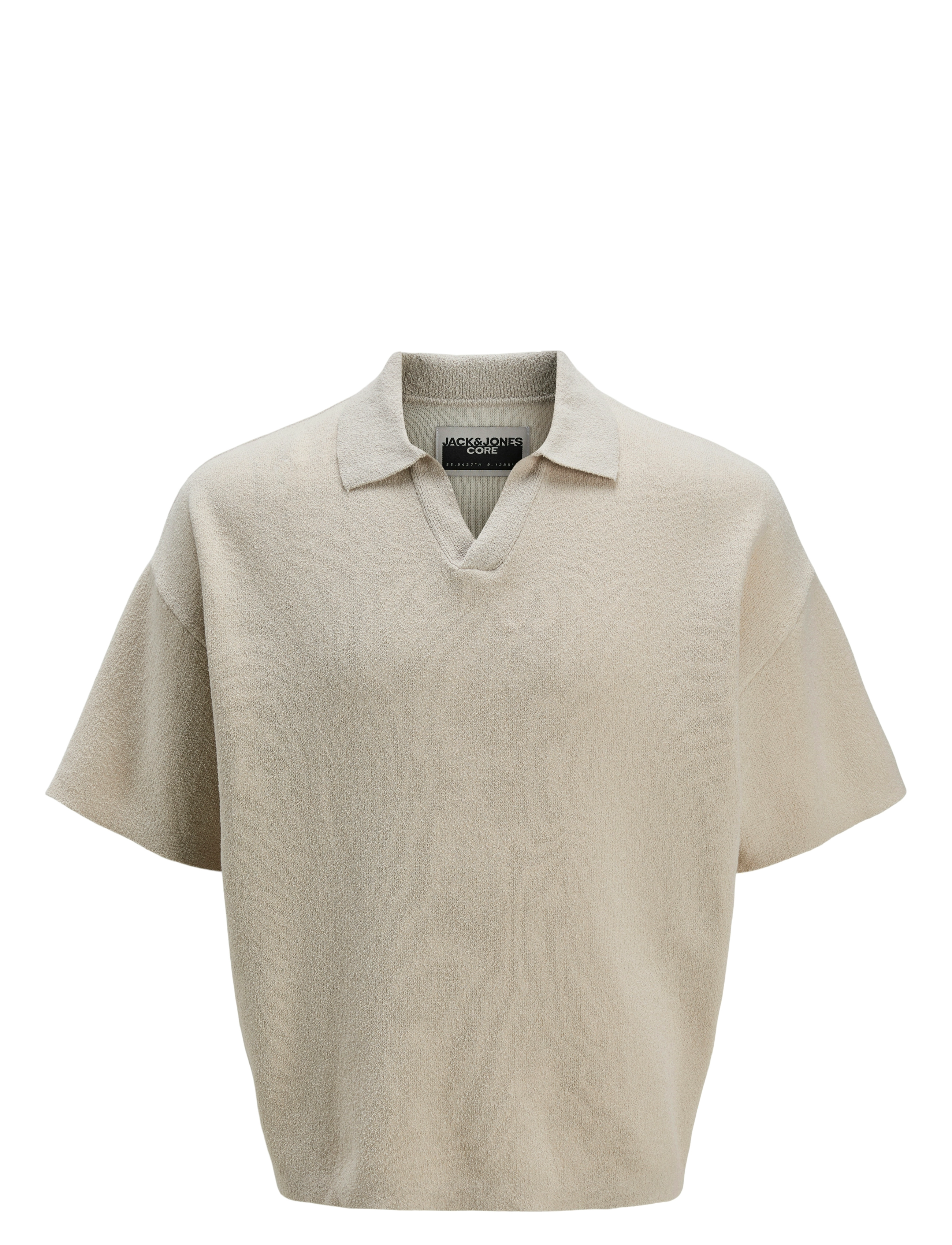 Jack & Jones Jcohorizon Knit Ss Polo, M, Cream, Strik > Kortærmede Strikkede Poloer, Herre