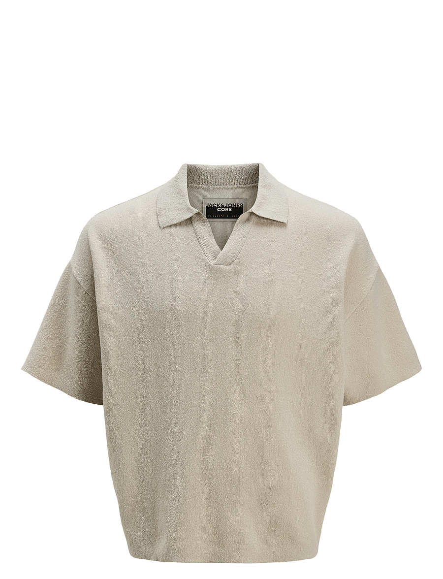 Jack & Jones - JCOHORIZON KNIT SS POLO - knitted polos - moonbeam - 0