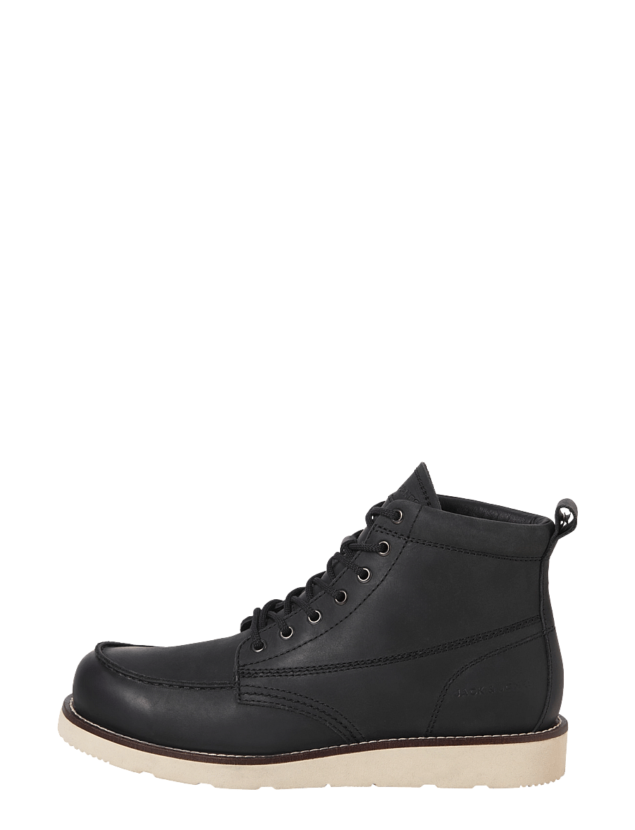 Jack & Jones - JFWTORONTO LEATHER BOOT LN - schnürstiefel - black - 1