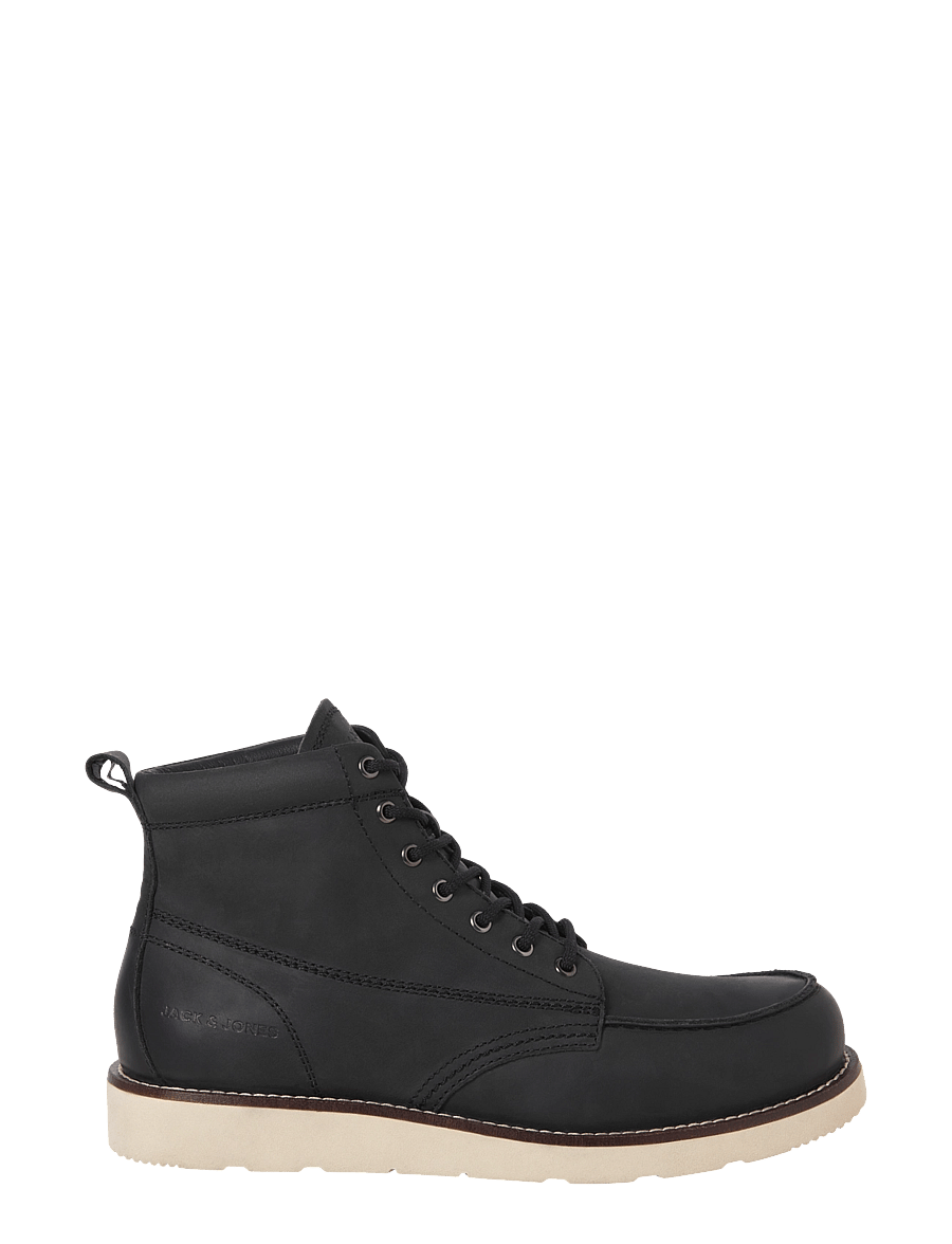 Jack & Jones - JFWTORONTO LEATHER BOOT LN - schnürstiefel - black - 2