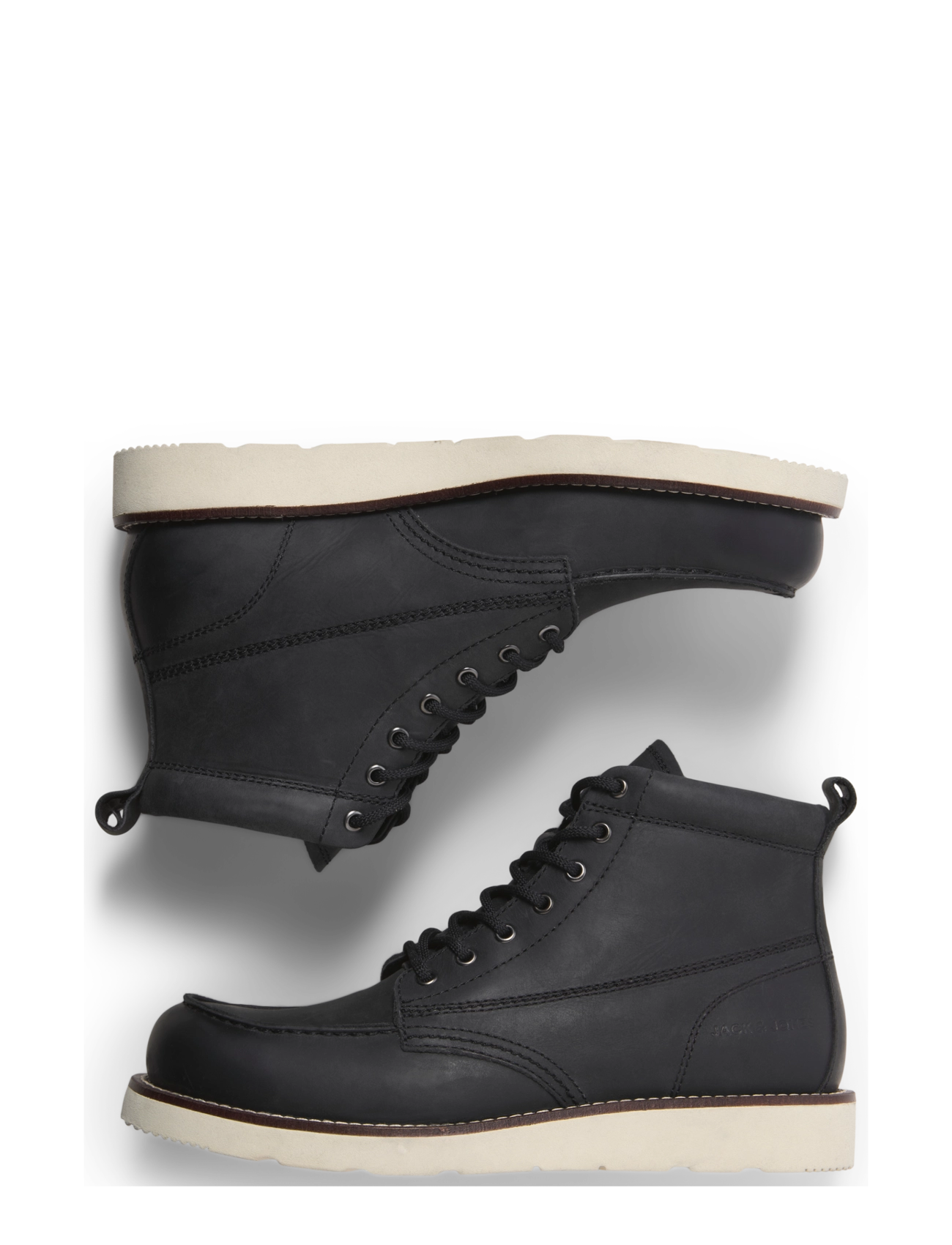 Jack & Jones - JFWTORONTO LEATHER BOOT LN - schnürstiefel - black - 4