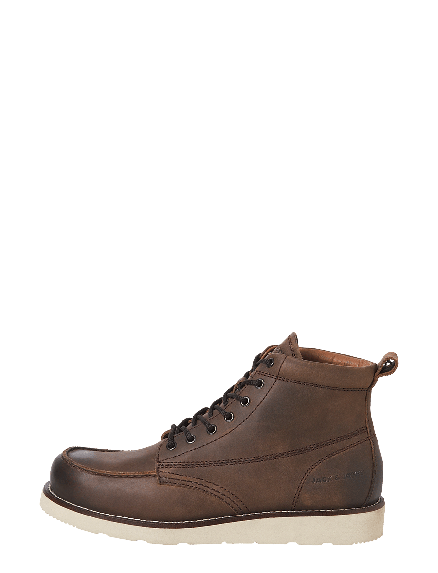 Jack & Jones - JFWTORONTO LEATHER BOOT LN - schnürstiefel - brown stone - 1