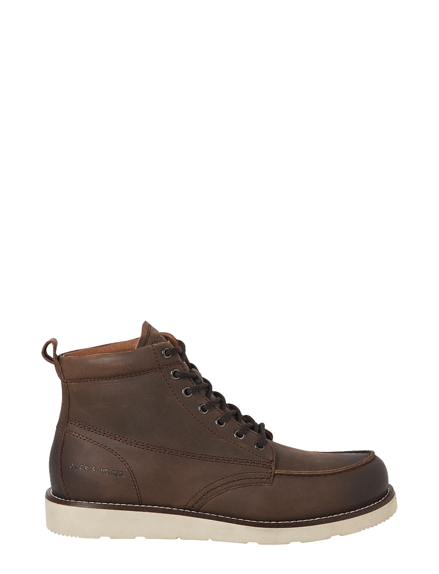 Jack & Jones - JFWTORONTO LEATHER BOOT LN - schnürstiefel - brown stone - 2