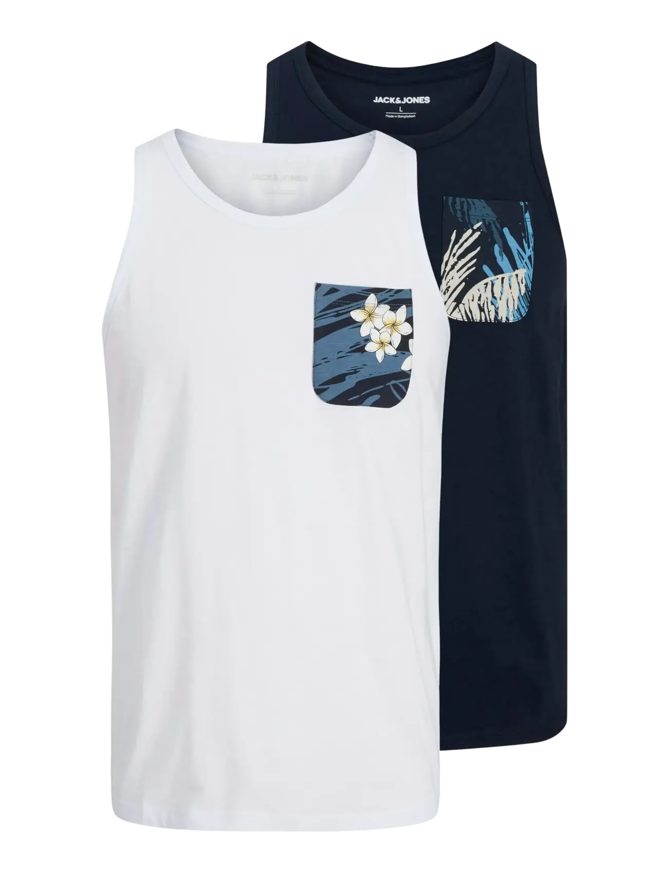 Jack & Jones - JJHAWAII POCKET TANKTOP SL 2PK MP - white - 1