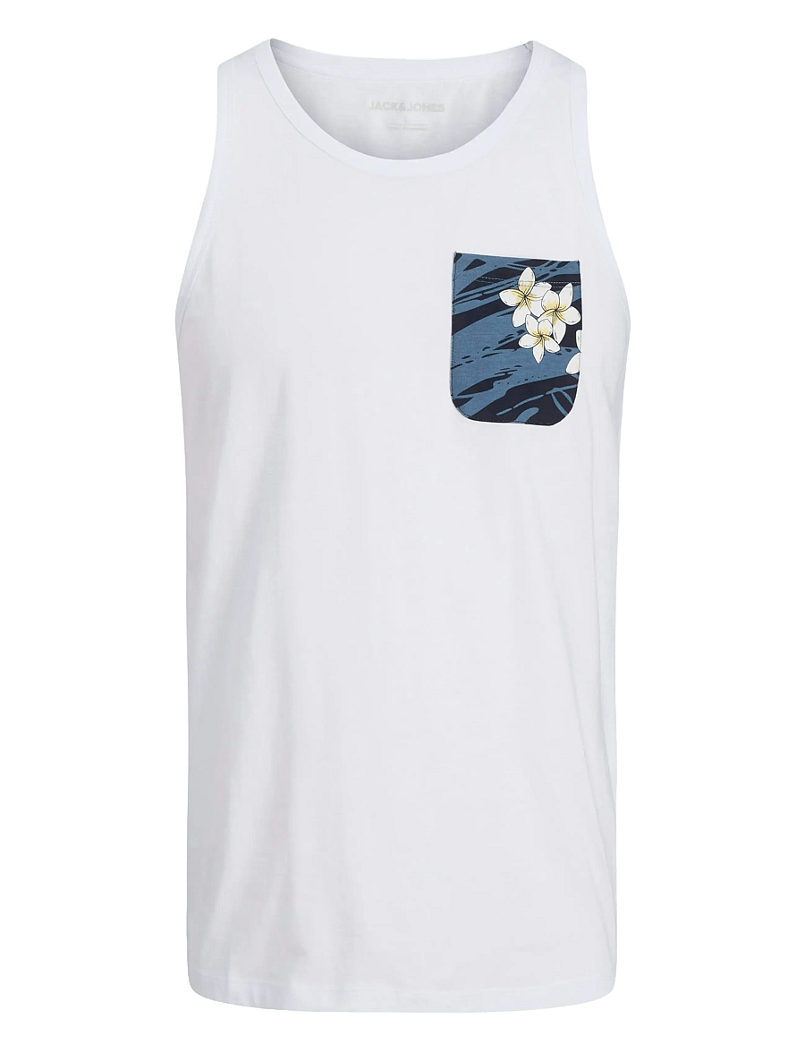 Jack & Jones - JJHAWAII POCKET TANKTOP SL 2PK MP - white - 2