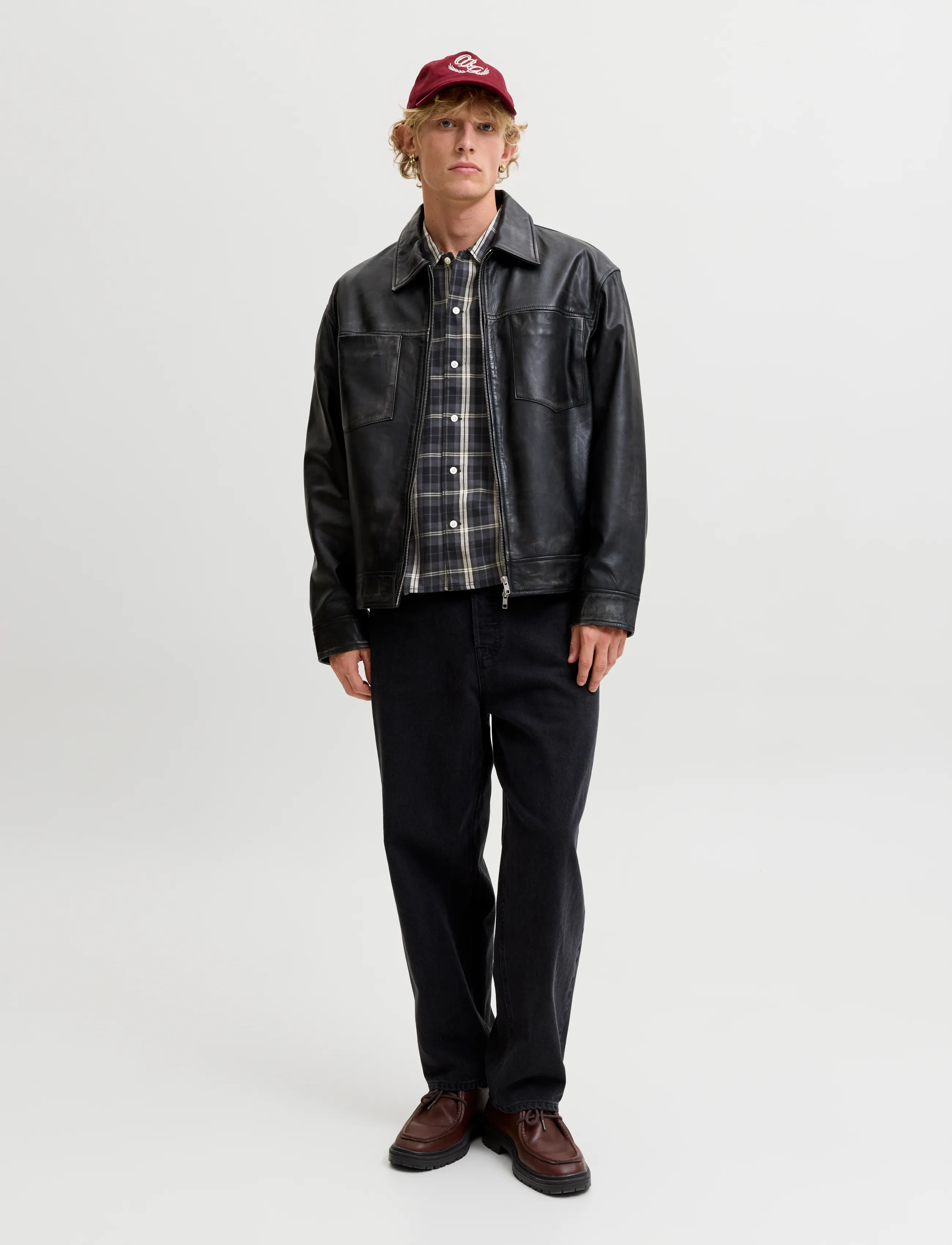 Jack & Jones - JORAUSTIN CLEAN CHECK SHIRT LS SN - ternede skjorter - black - 4
