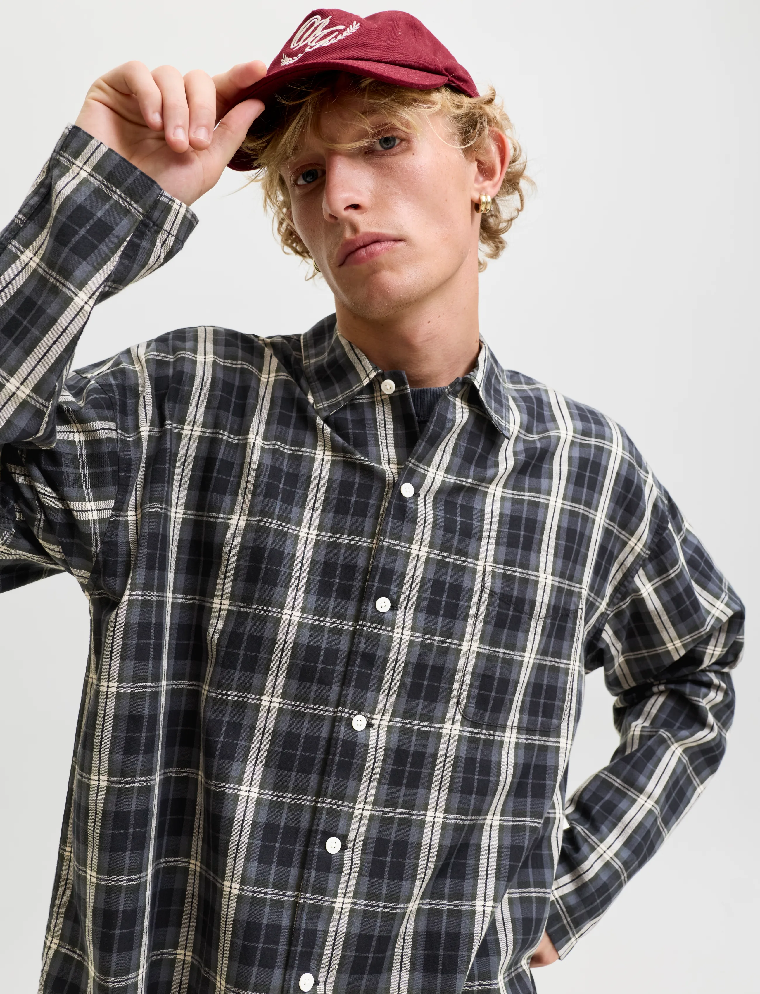 Jack & Jones - JORAUSTIN CLEAN CHECK SHIRT LS SN - ternede skjorter - black - 5