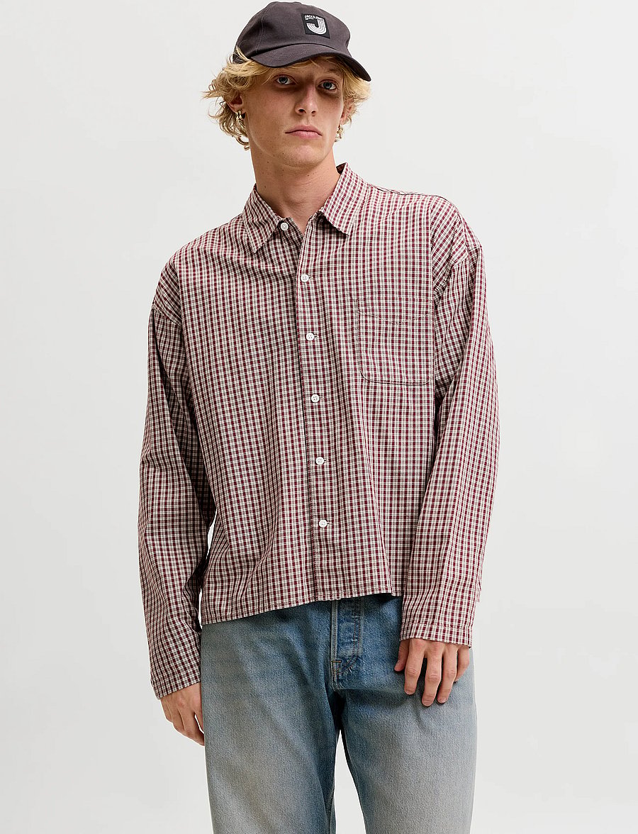 Jack & Jones - JORAUSTIN CLEAN CHECK SHIRT LS SN - ternede skjorter - chocolate truffle - 0