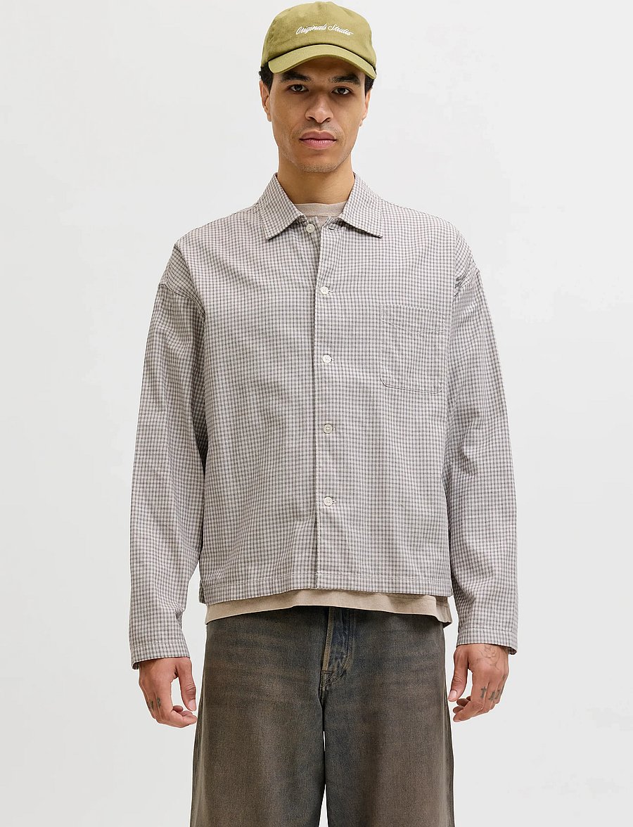 Jack & Jones - JORAUSTIN CLEAN CHECK SHIRT LS SN - ruudulised särgid - lily white - 0