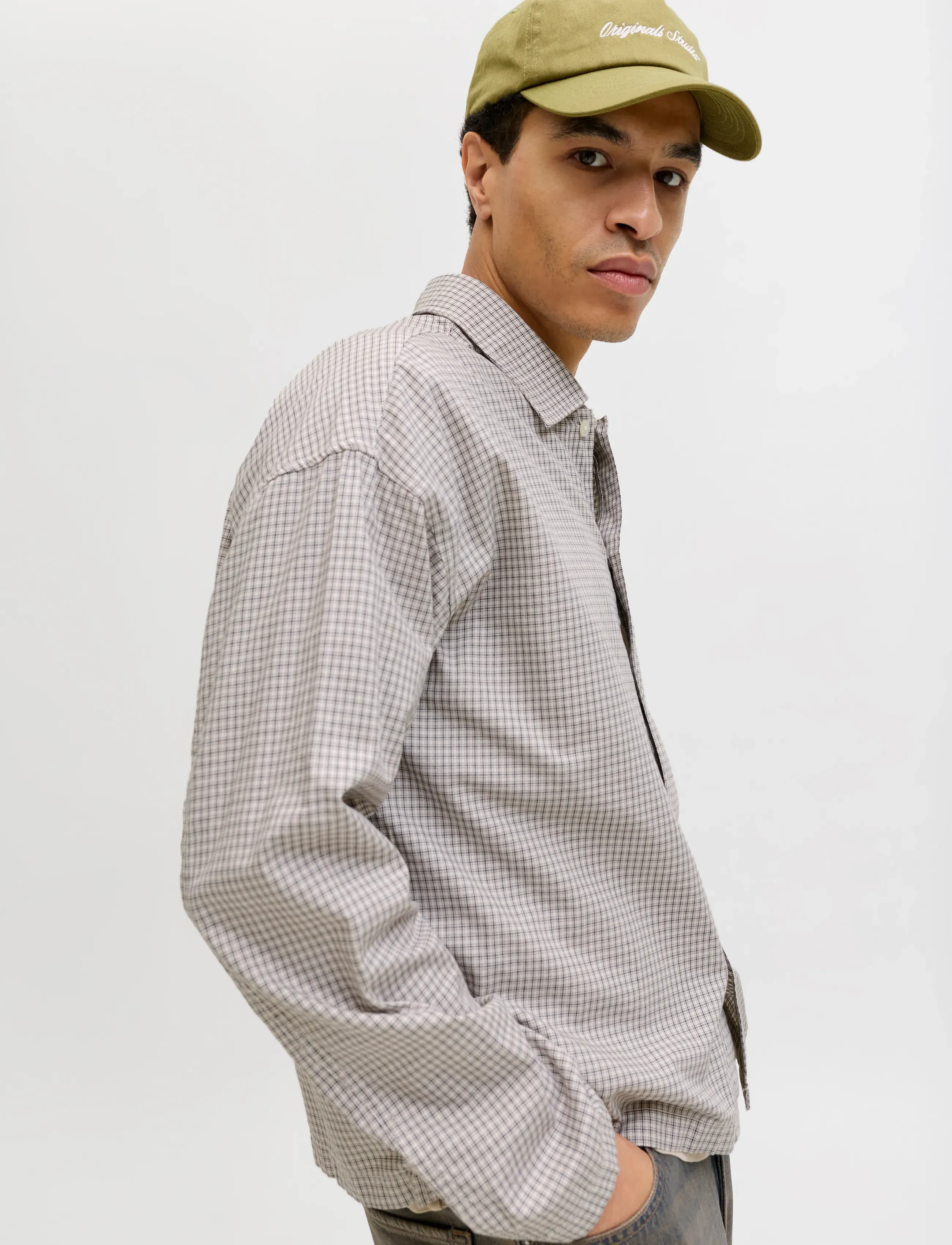 Jack & Jones - JORAUSTIN CLEAN CHECK SHIRT LS SN - ruudulised särgid - lily white - 5