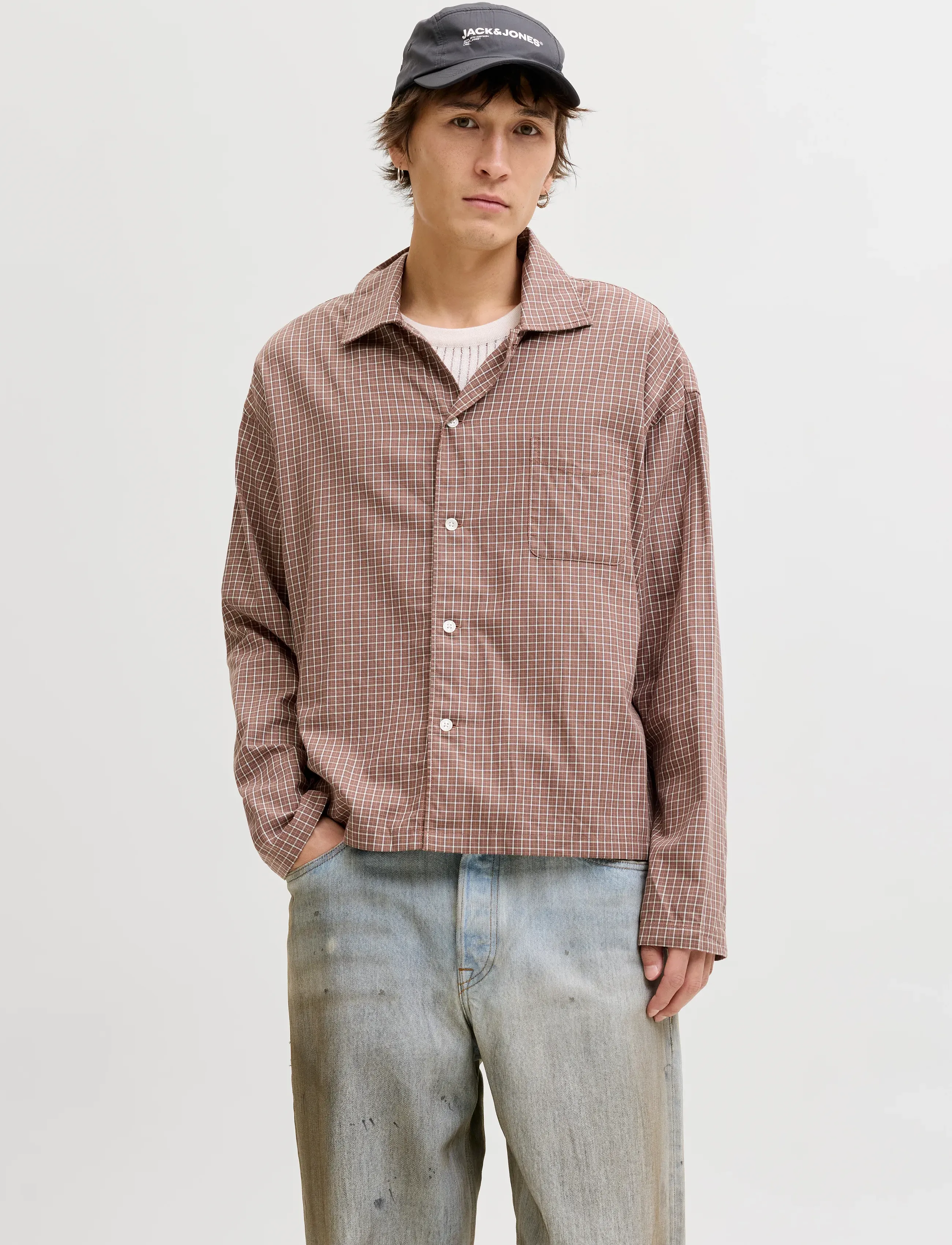 Jack & Jones Joraustin Clean Check Shirt Ls Sn, XL, Brown, Shirts > Checkered Shirt, Herre