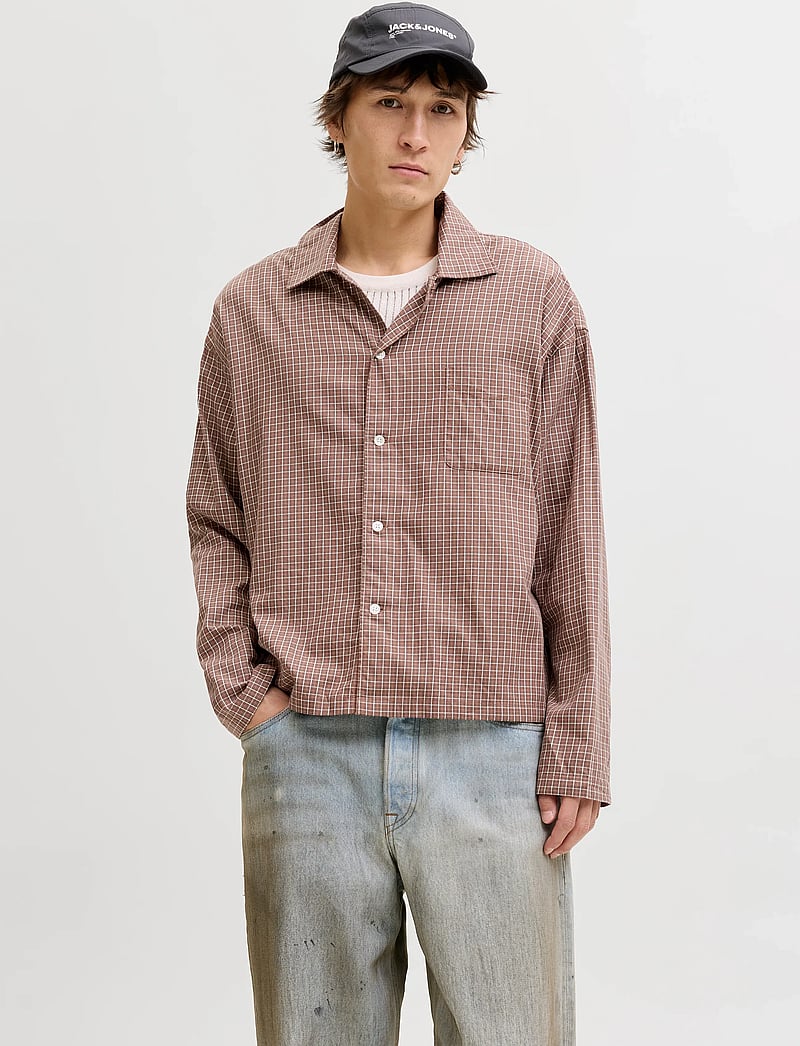 Jack & Jones - JORAUSTIN CLEAN CHECK SHIRT LS SN - karierte hemden - nutmeg - 0
