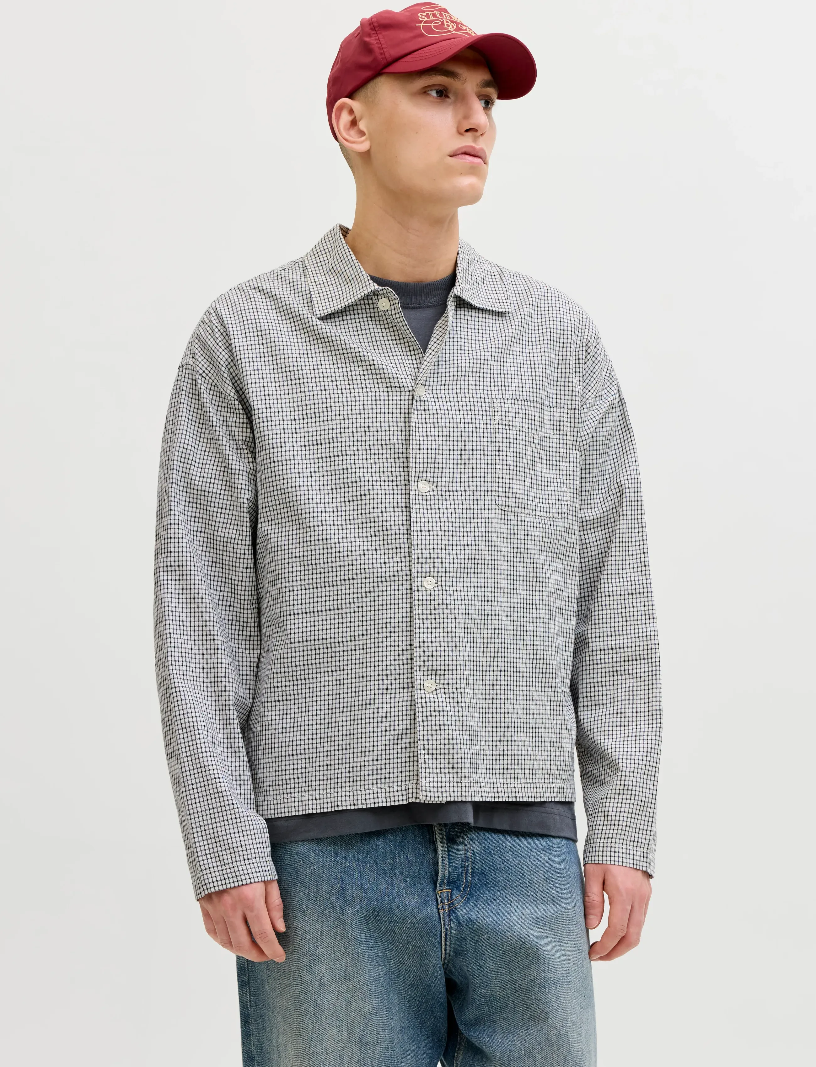 Jack & Jones Joraustin Clean Check Shirt Ls Sn, XXL, Shirts, Grau - Checkered Shirt, Männerswear