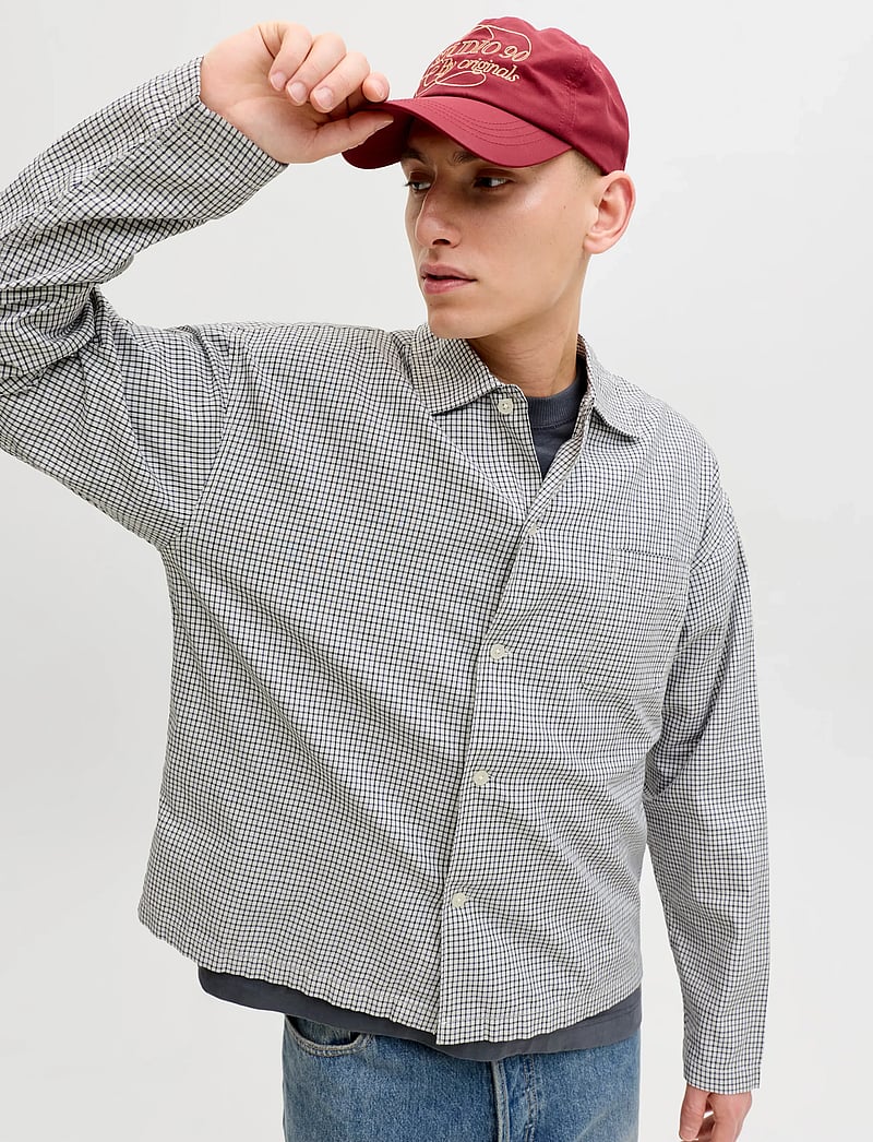 Jack & Jones - JORAUSTIN CLEAN CHECK SHIRT LS SN - ternede skjorter - odyssey gray - 4