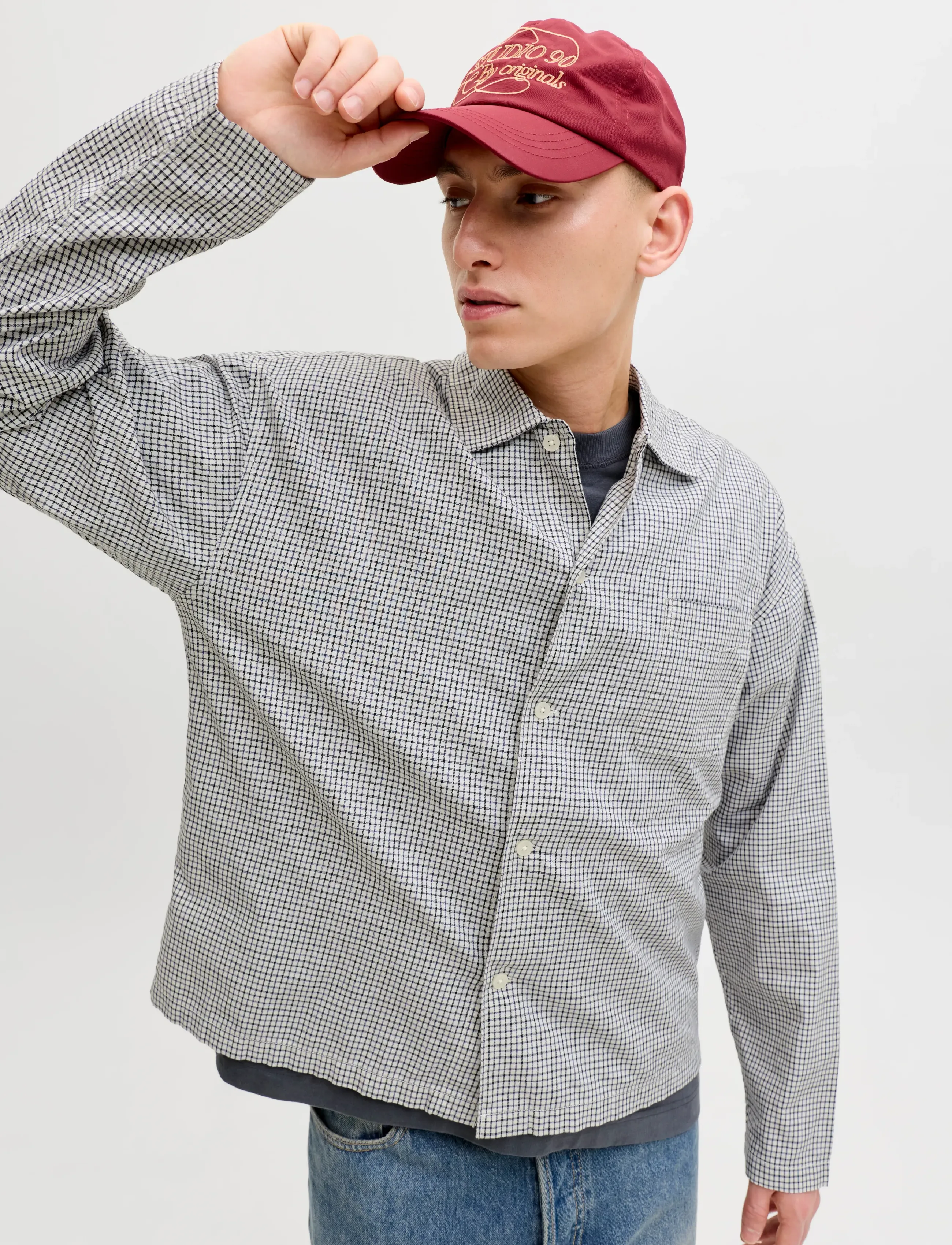 Jack & Jones - JORAUSTIN CLEAN CHECK SHIRT LS SN - ternede skjorter - odyssey gray - 4