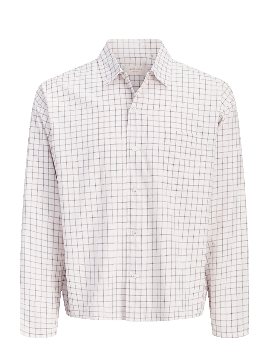 Jack & Jones - JORAUSTIN CLEAN CHECK SHIRT LS SN - ternede skjorter - snow white - 1