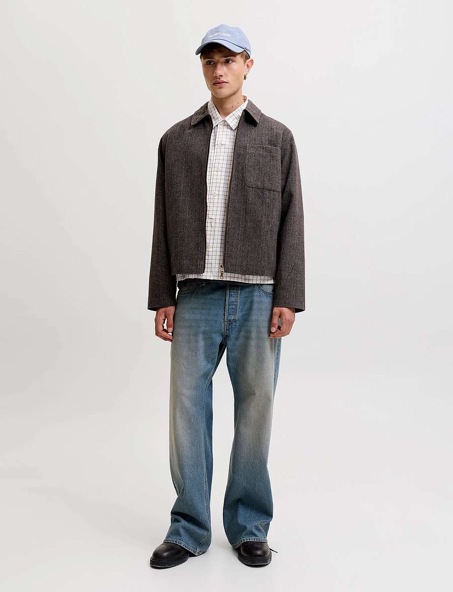 Jack & Jones - JORAUSTIN CLEAN CHECK SHIRT LS SN - ternede skjorter - snow white - 4