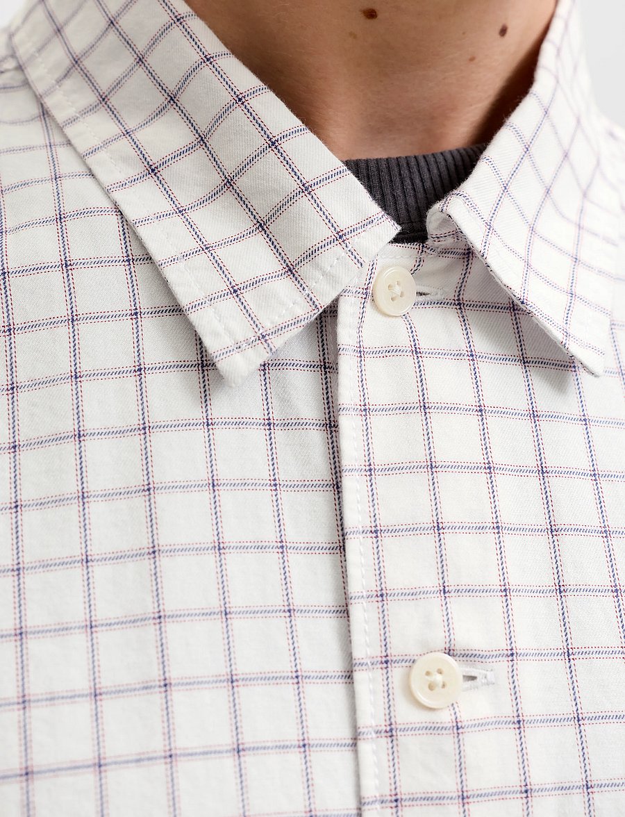 Jack & Jones - JORAUSTIN CLEAN CHECK SHIRT LS SN - ternede skjorter - snow white - 5