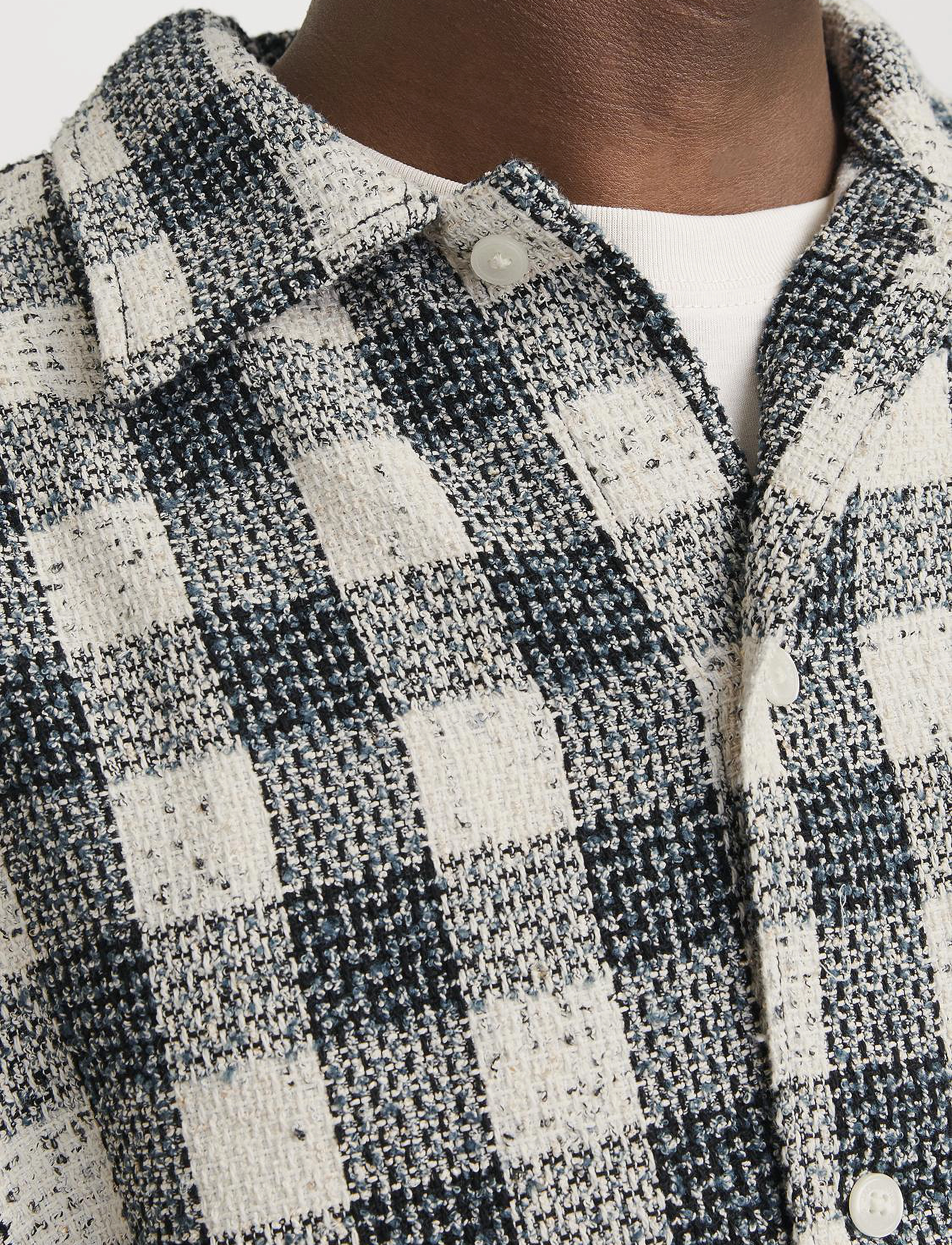 Jack & Jones - JORWINTER BOUCLE SHIRT LS STYD AW24 - geruite overhemden - black - 2