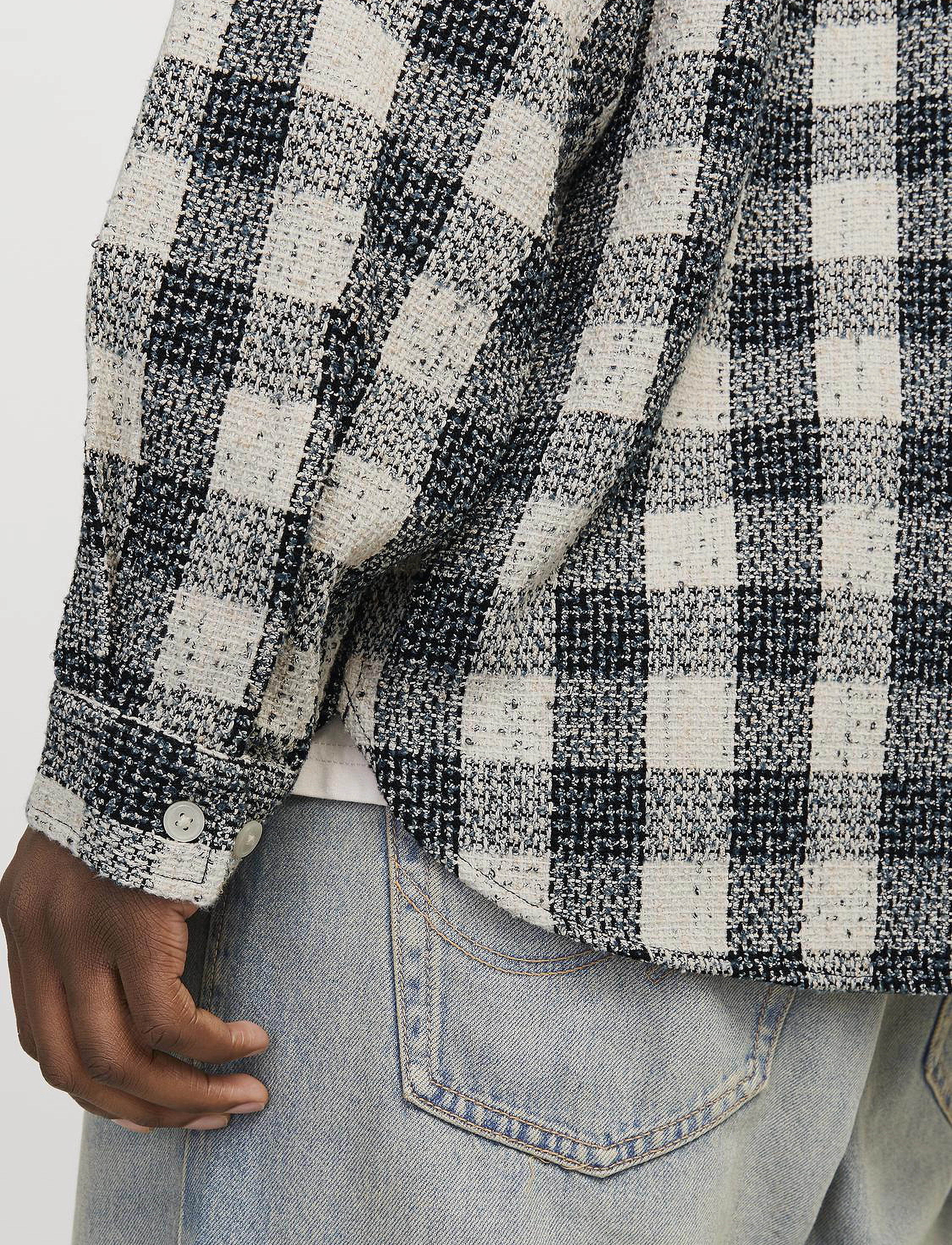Jack & Jones - JORWINTER BOUCLE SHIRT LS STYD AW24 - geruite overhemden - black - 3